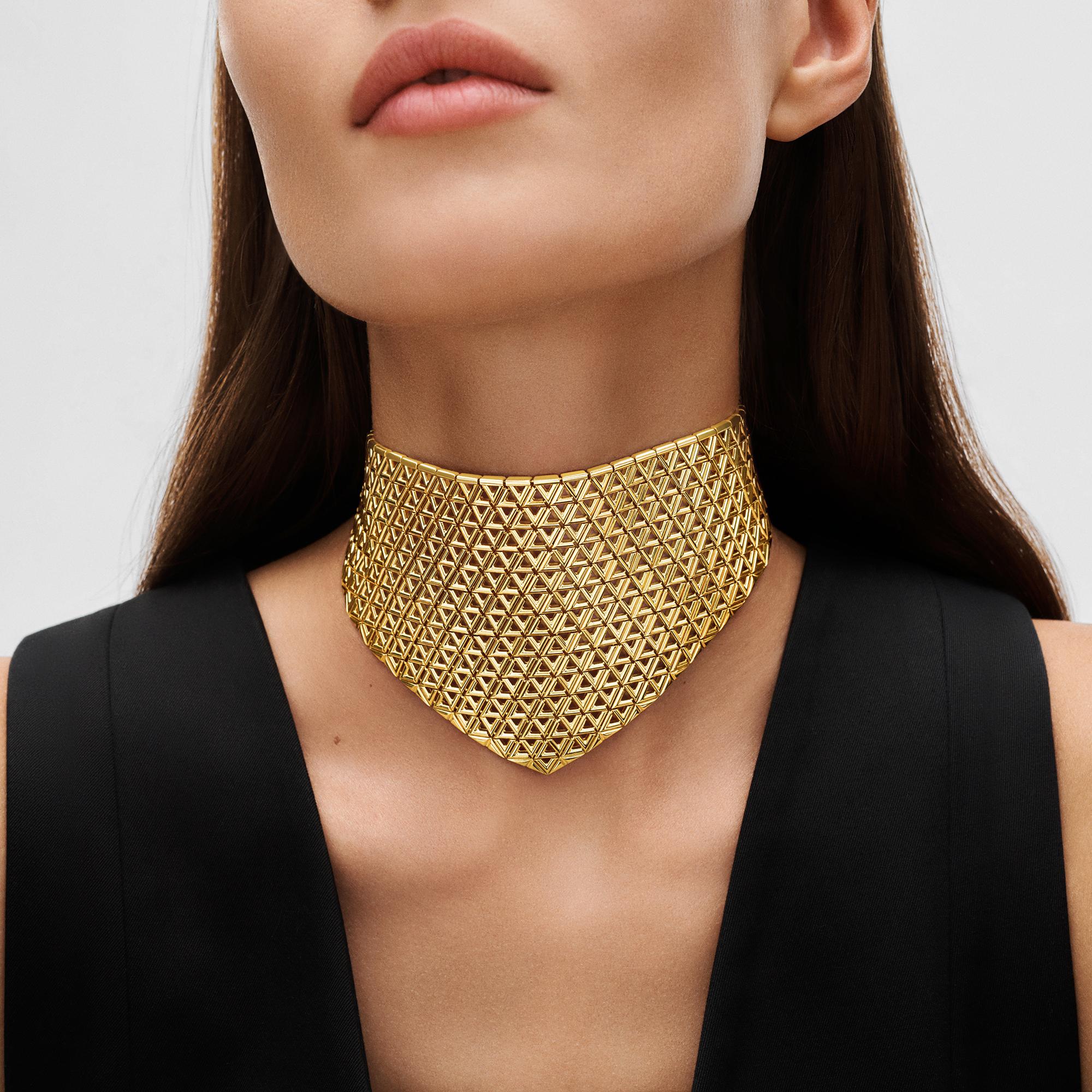 สร้อยคอ LV Volt Mesh, เยลโลว์โกลด์  in จิวเวลรี่
