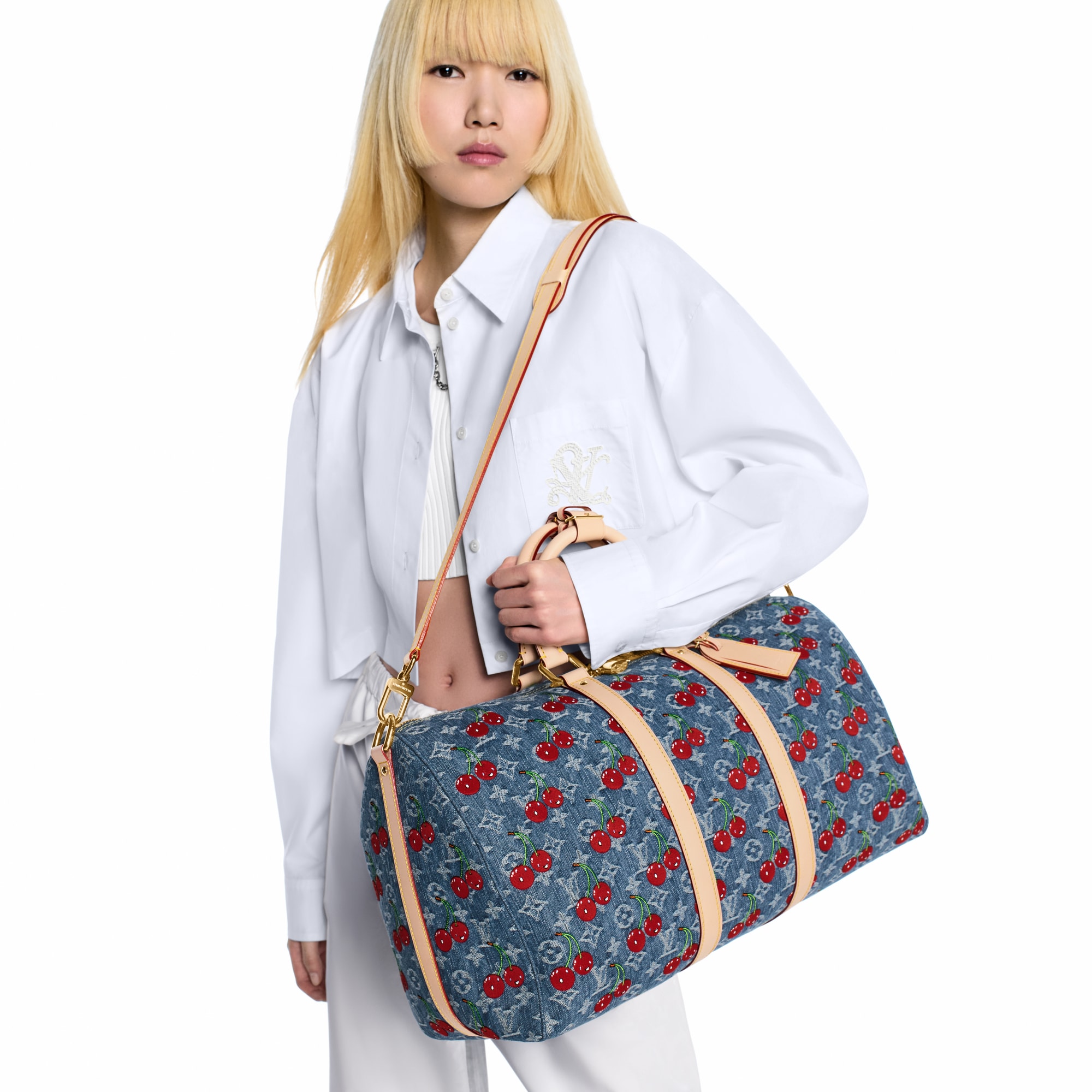LV x TM - กระเป๋ารุ่น Keepall Bandoulière 45 Monogram เดนิม in ผู้หญิง