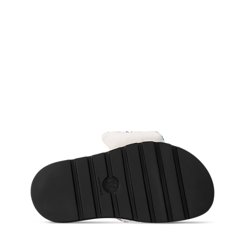 LV x TM - รองเท้าสวมเปิดส้นแบนรุ่น Pool Pillow in ผู้หญิง's รองเท้า รองเท้าสวมเปิดส้นสำหรับผู้หญิง collections by Louis Vuitton (การย่อ/ขยายผลิตภัณฑ์)