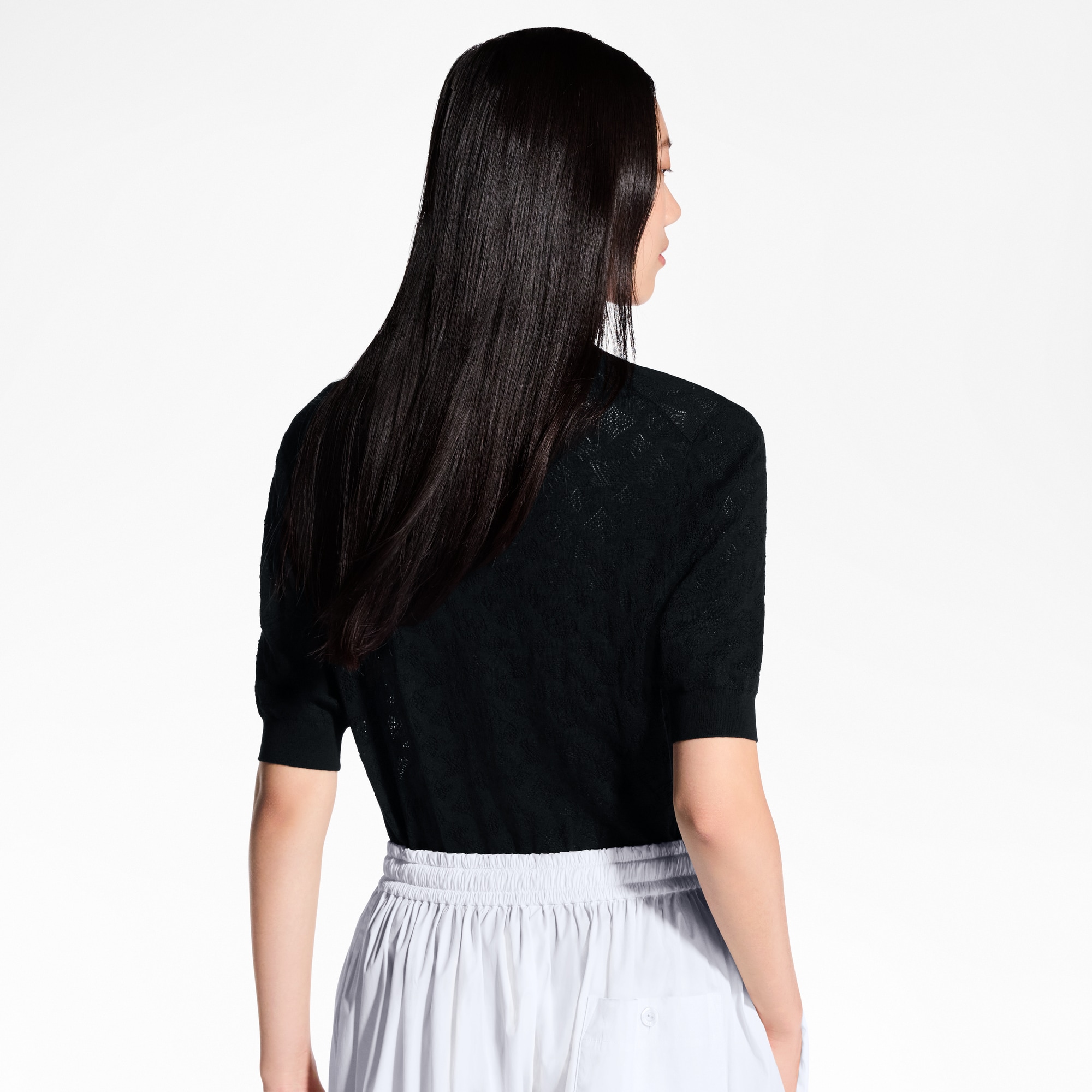 เสื้อคาร์ดิแกนแขนสั้นลาย Mahina Monogram  in ผู้หญิง