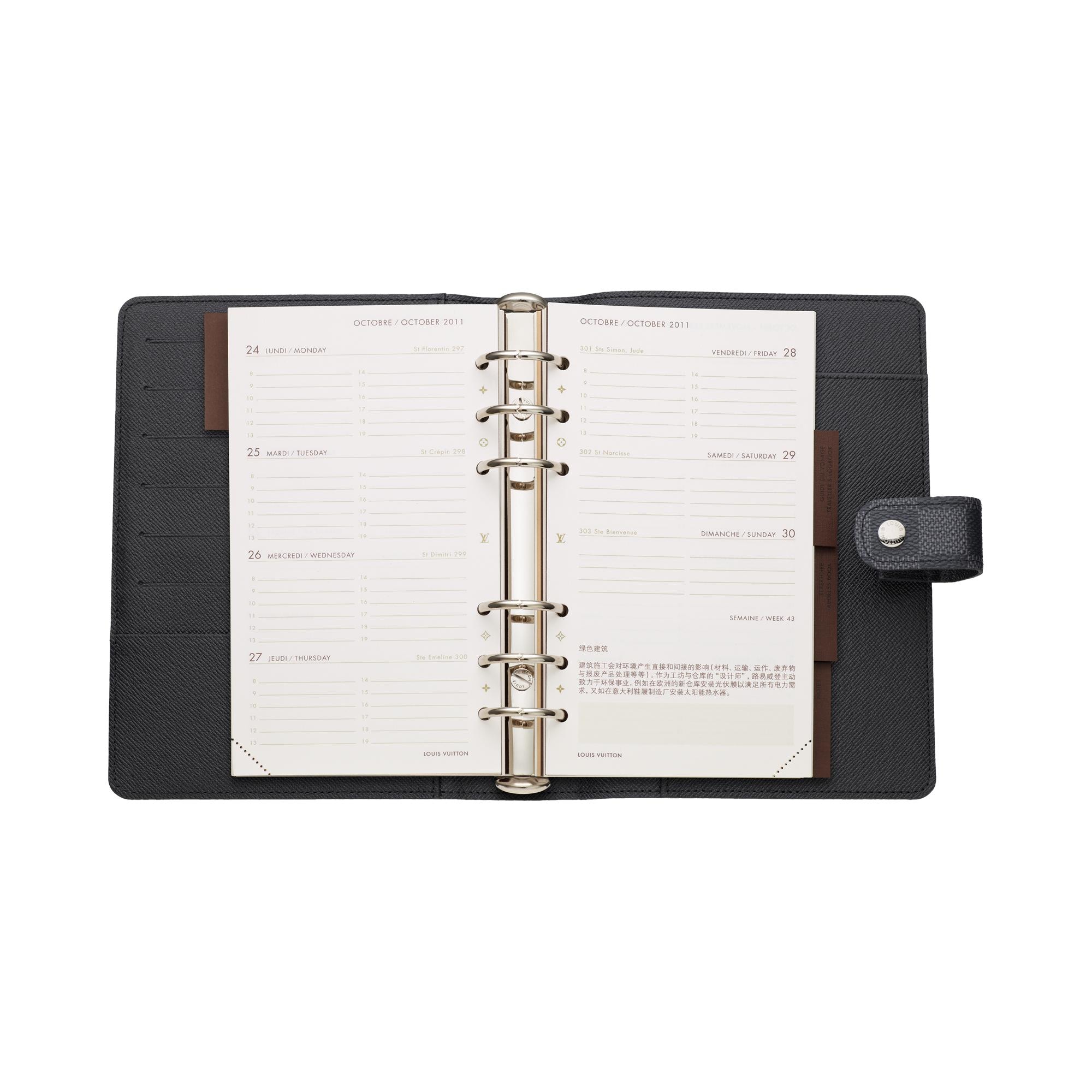 ปกสมุดบันทึกขนาดกลาง Damier Graphite in ทรังก์ การเดินทาง และ บ้าน
