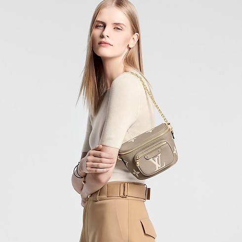 กระเป๋ารุ่น Mini Bumbag Bicolor Monogram Empreinte in ผู้หญิง's กระเป๋าสตางค์และผลิตภัณฑ์เครื่องหนังขนาดเล็ก กระเป๋าสตางค์สะพายข้างสำหรับผู้หญิง collections by Louis Vuitton (การย่อ/ขยายผลิตภัณฑ์)