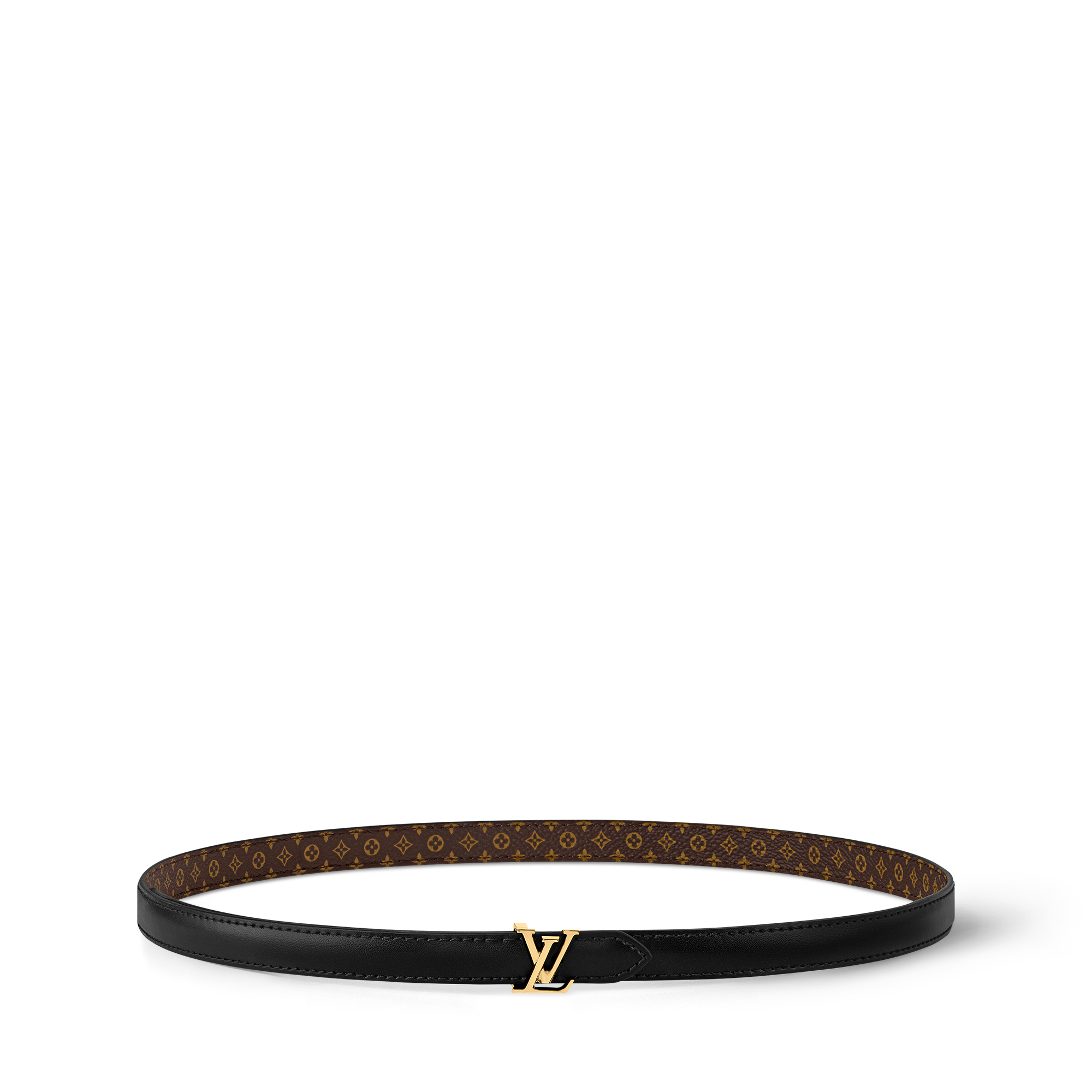 เข็มขัดรุ่น LV Mini ขนาด 15 มม. ใส่ได้ทั้งสองด้าน  in ผู้หญิง