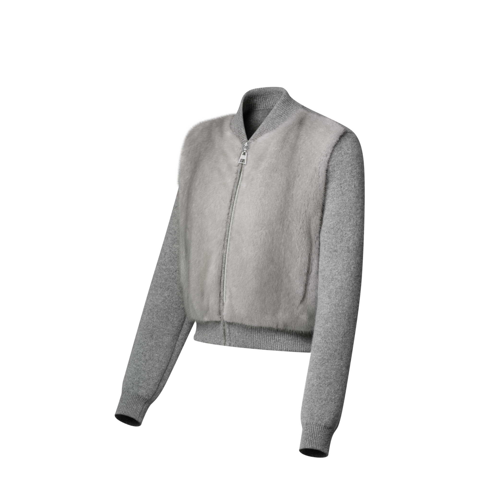 Mink Bomber Jacket W/ Knit  in ผู้หญิง