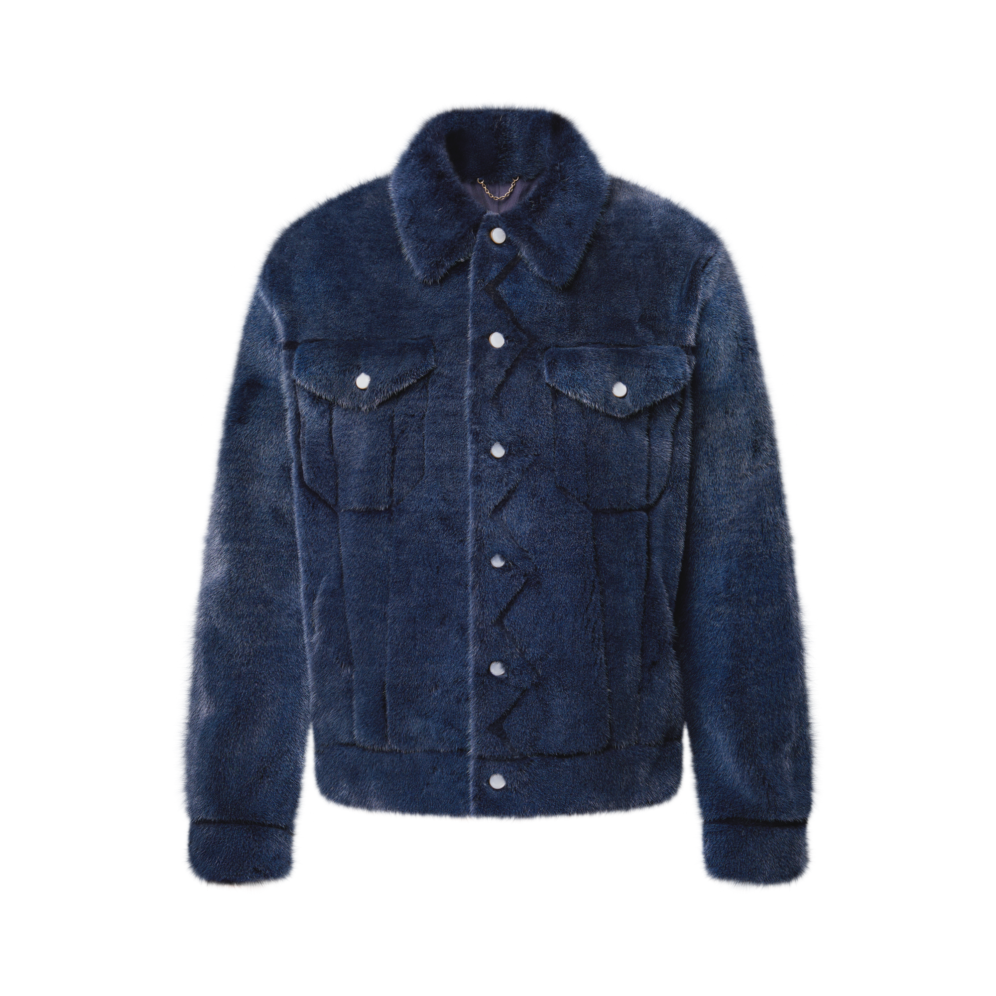 เสื้อแจ็คเก็ตเดนิม Trucker ขนมิงค์  in ผู้ชาย