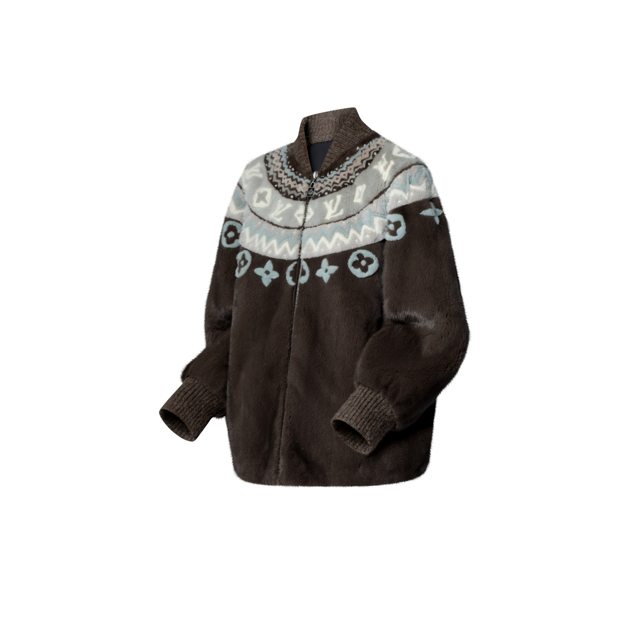 Mink Intarsia Chalet Bomber Jacket  in ผู้หญิง