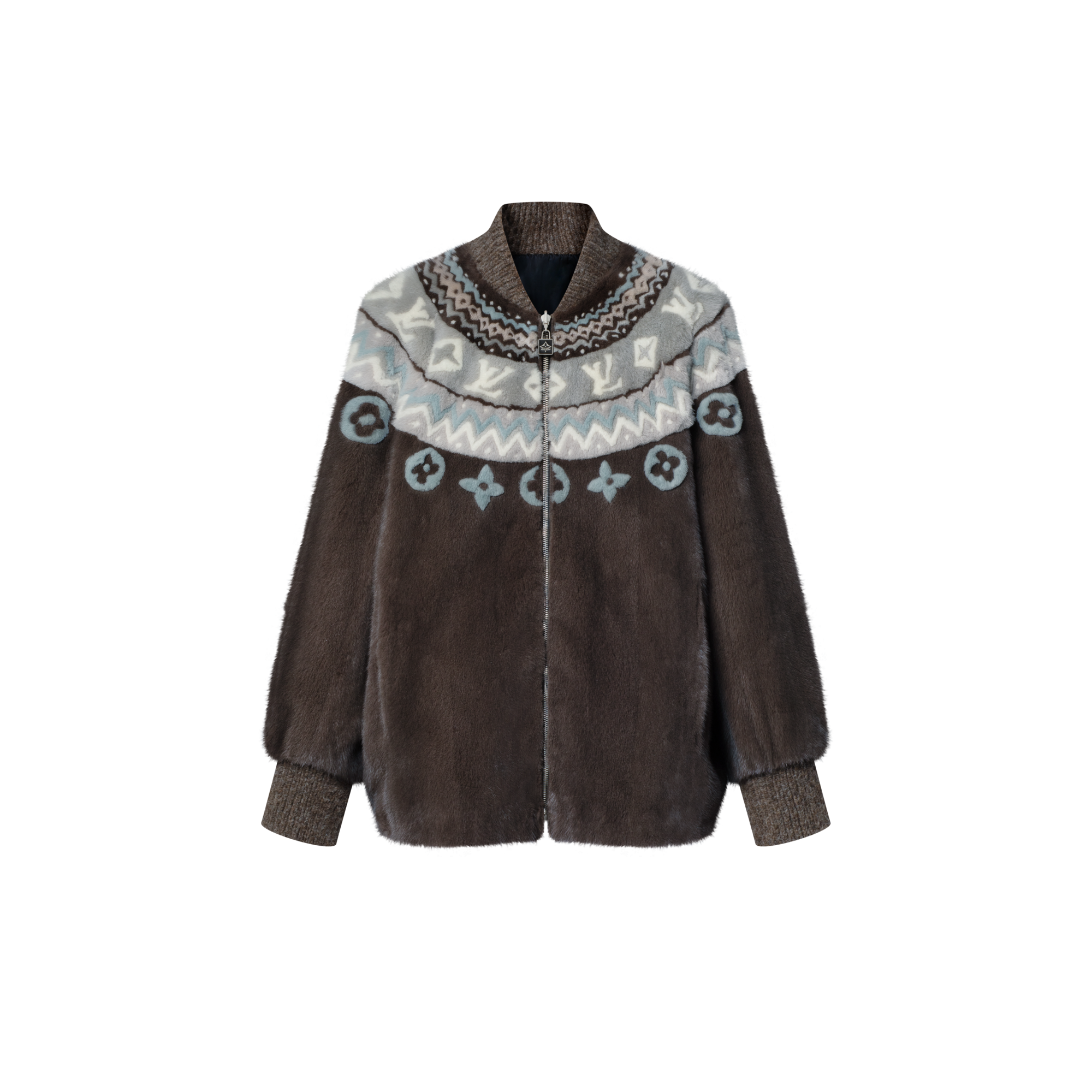 Mink Intarsia Chalet Bomber Jacket  in ผู้หญิง