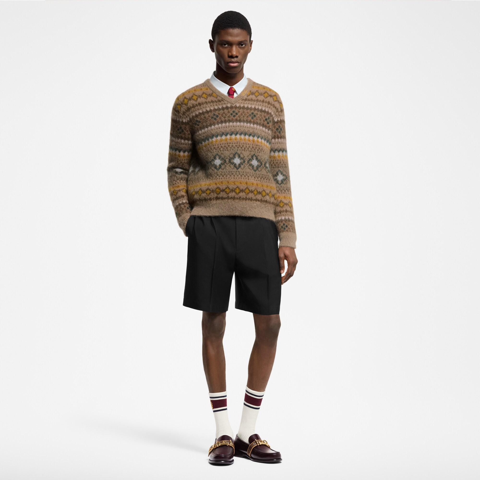 เสื้อพูลโอเวอร์ผ้าโมแฮร์ผสมลาย Fair Isle  in ผู้ชาย