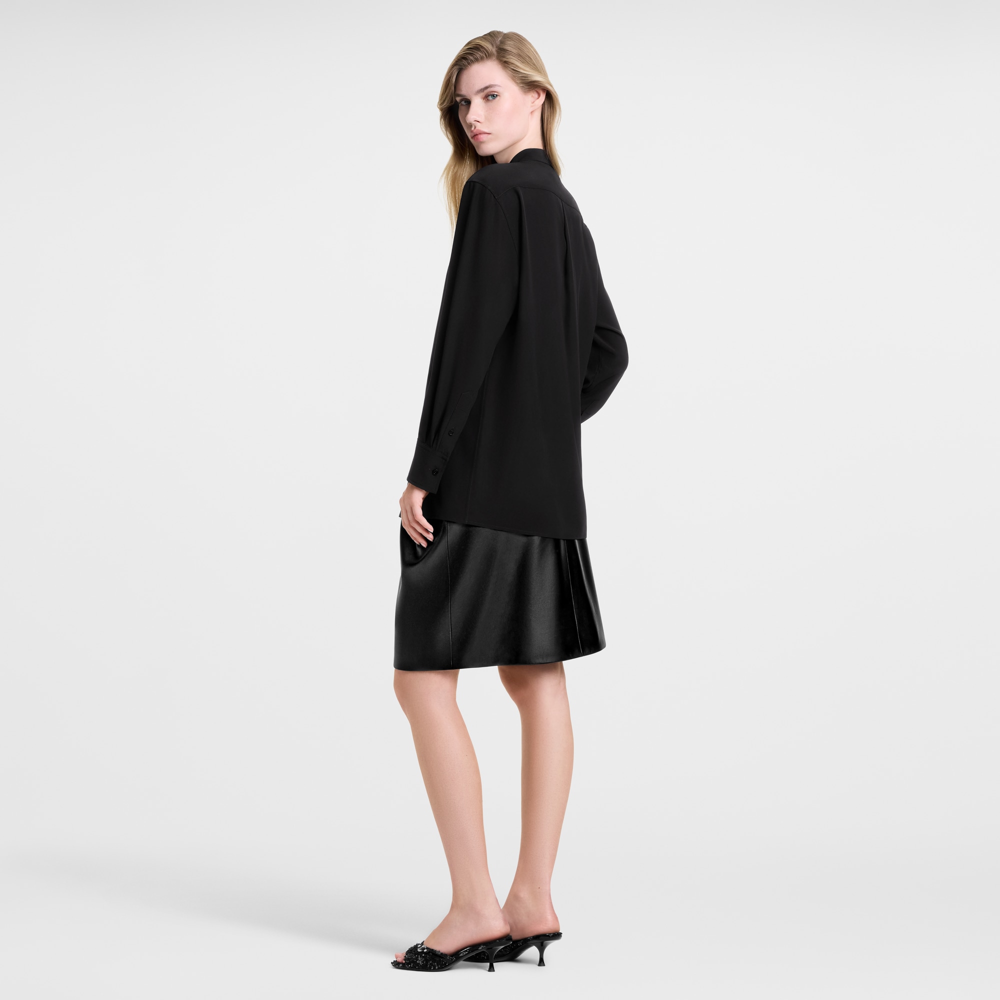 Monogram Accent Lavallière Blouse  in ผู้หญิง