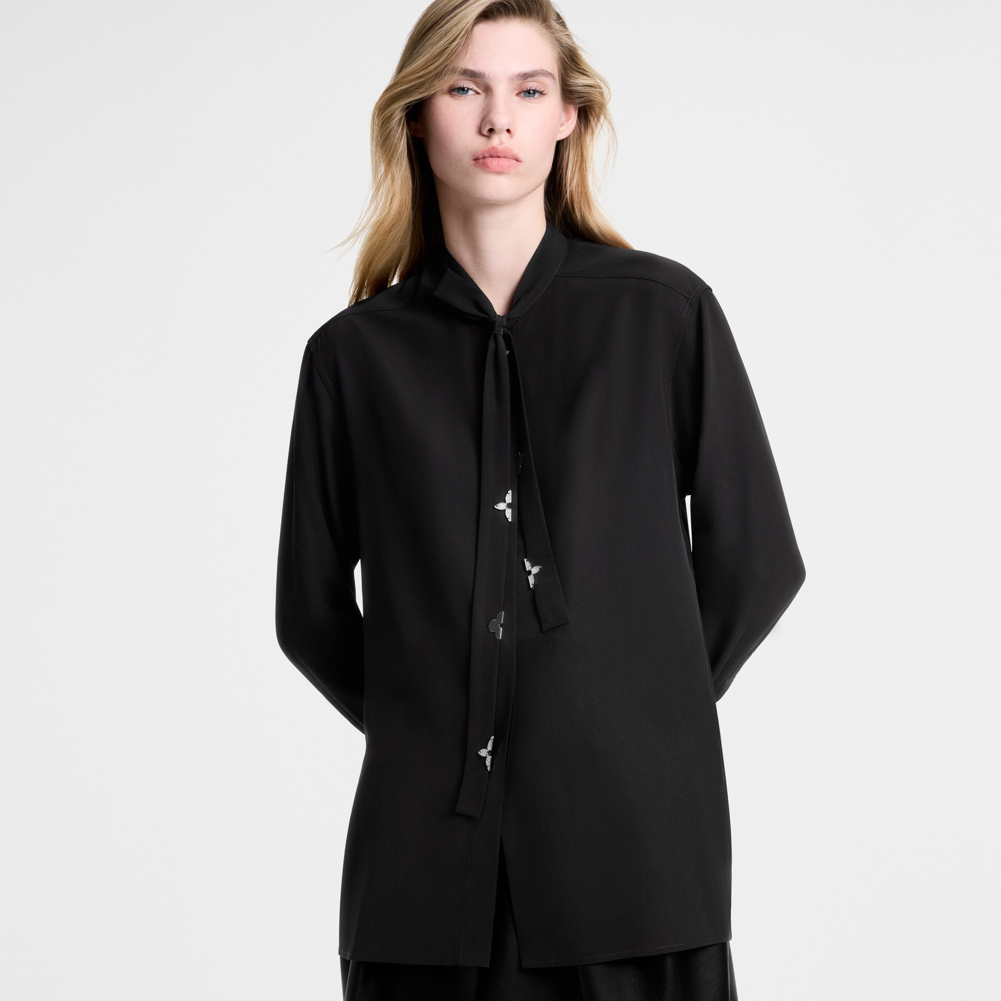 Monogram Accent Lavallière Blouse  in ผู้หญิง