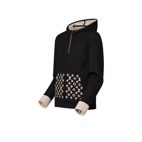 เสื้อฮู้ดซิปหน้าแต่งดีเทลลาย Monogram in ผู้หญิง's เสื้อผ้า เสื้อสเวตเตอร์กันหนาวสำหรับผู้หญิง collections by Louis Vuitton (การย่อ/ขยายผลิตภัณฑ์)