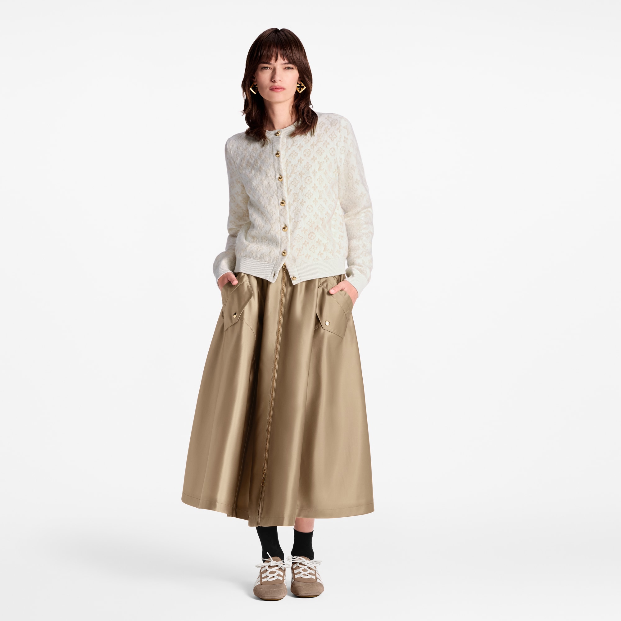 เสื้อคาร์ดิแกนถักลาย Brushed Monogram  in ผู้หญิง