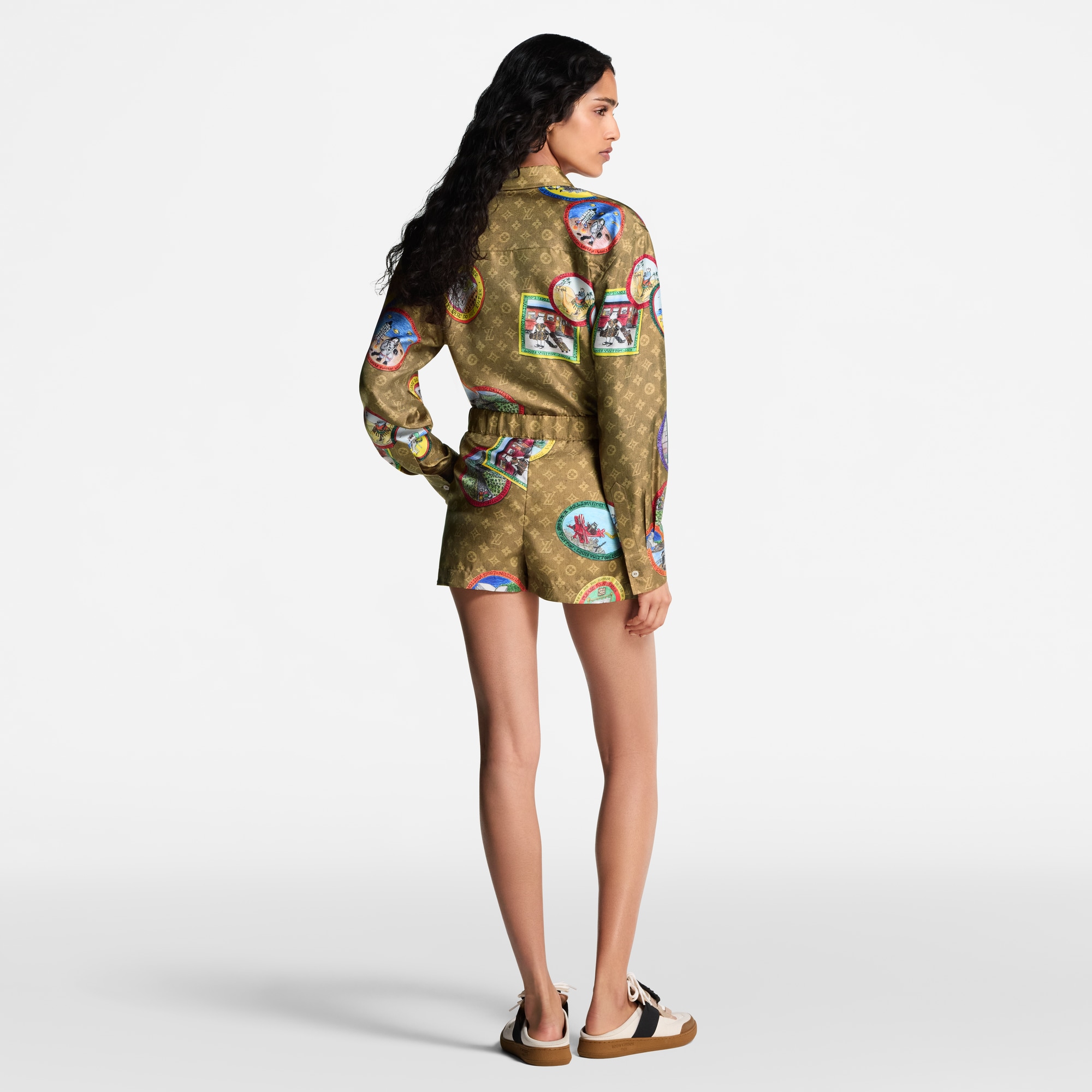 กางเกงขาสั้นลาย Monogram Cat Stamp  in ผู้หญิง