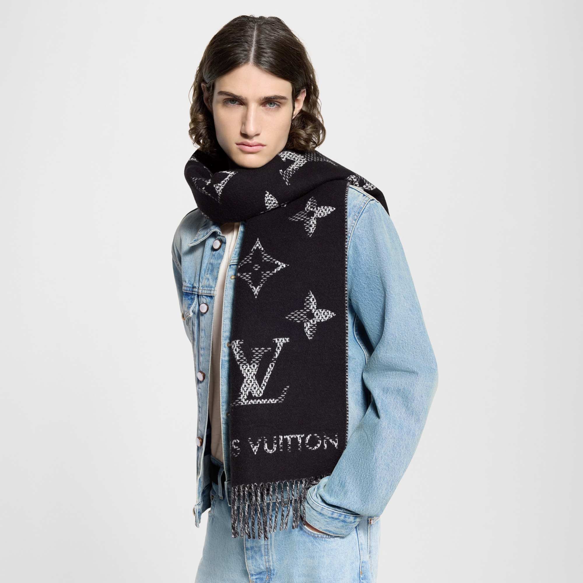 Monogram Check Scarf . in ผู้ชาย