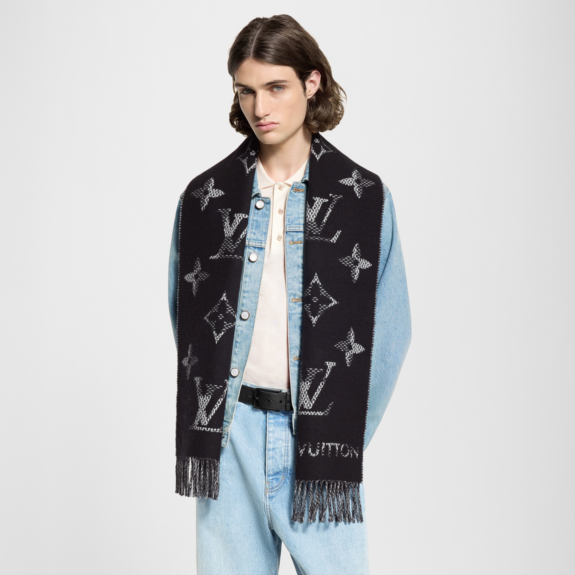 Monogram Check Scarf . in ผู้ชาย