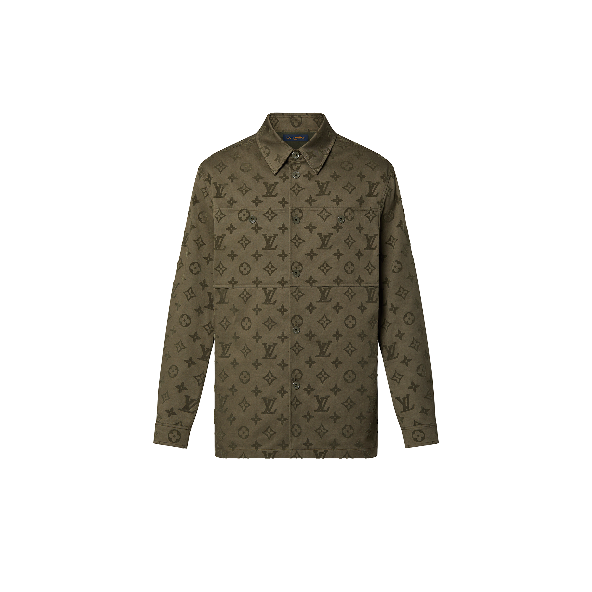 เสื้อโอเวอร์เชิ้ตผ้าคอตตอนลาย Monogram  in ผู้ชาย