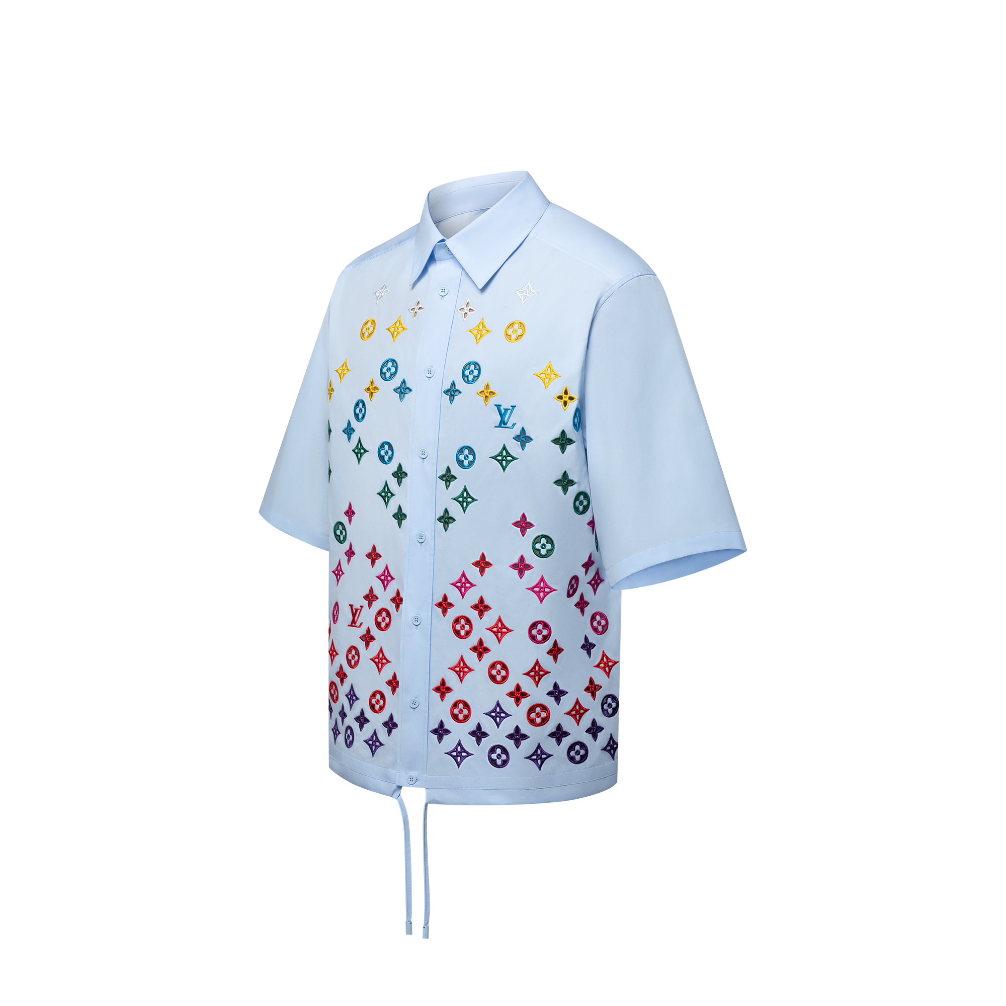 เสื้อเชิ้ตแขนสั้นปักสัญลักษณ์ Monogram Flower  in ผู้ชาย
