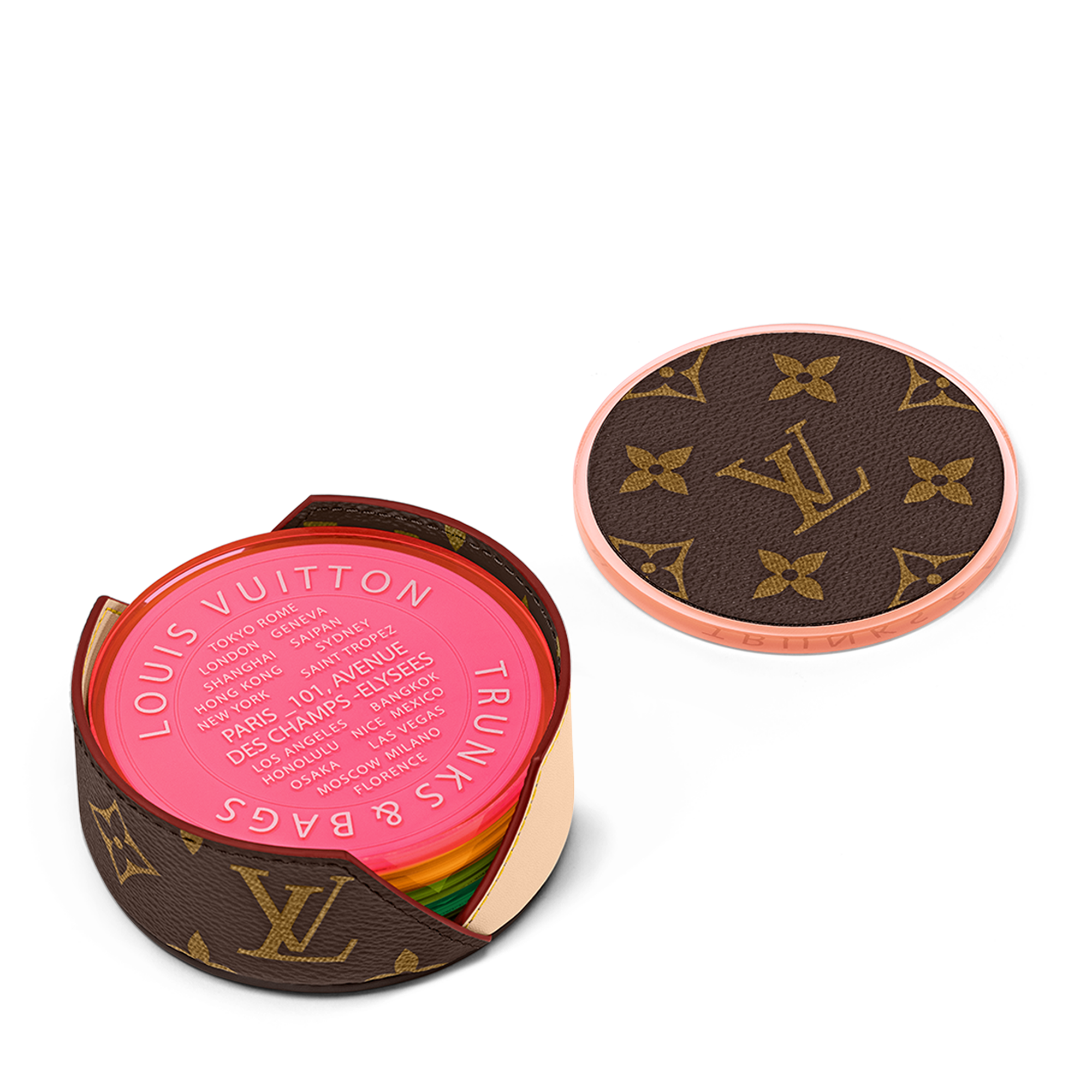 ถาดรองแก้วรุ่น Monogram Fluo Monogram in ทรังก์ การเดินทาง และ บ้าน