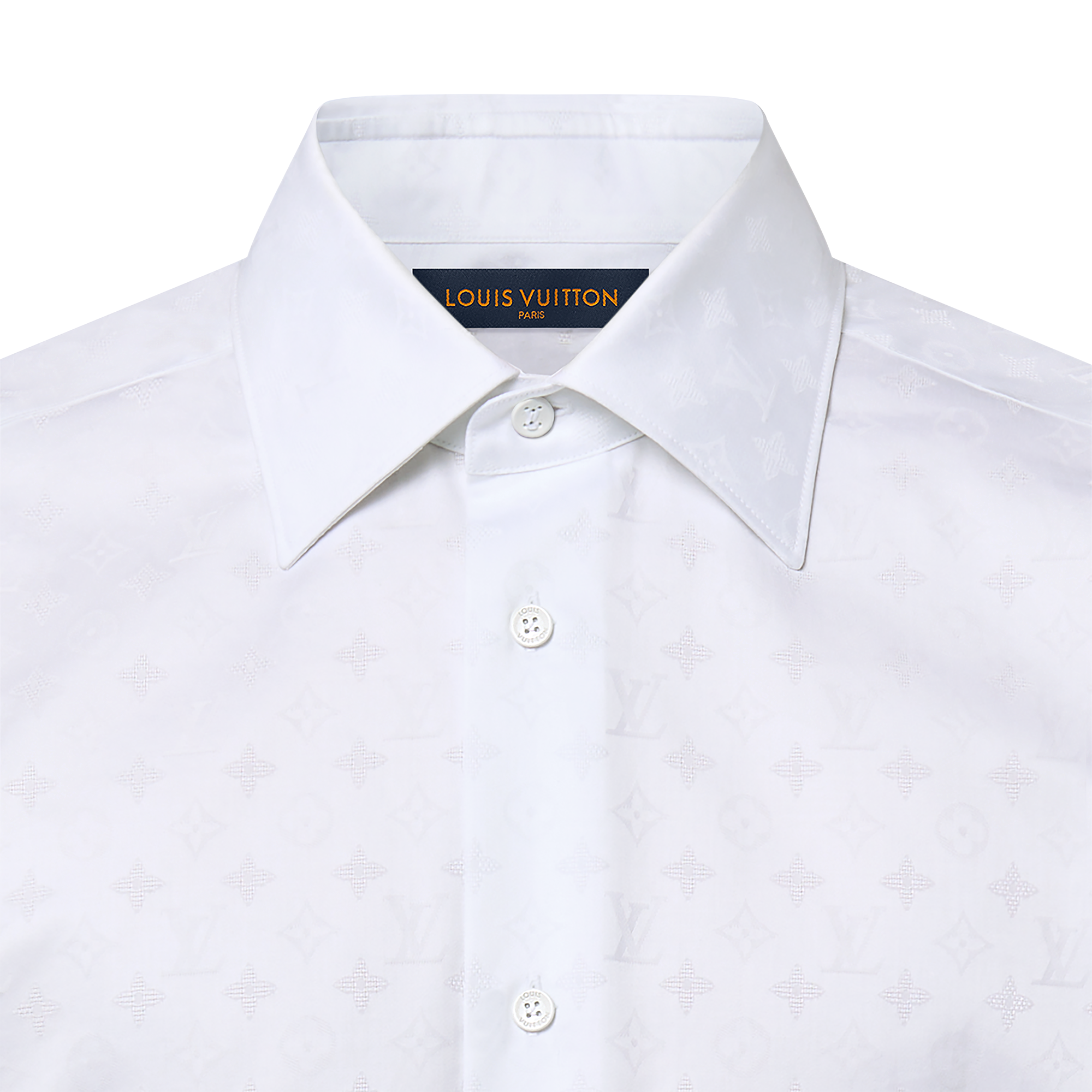 เสื้อเชิ้ตแขนยาวผ้าคอตตอนลาย Monogram  in ผู้ชาย