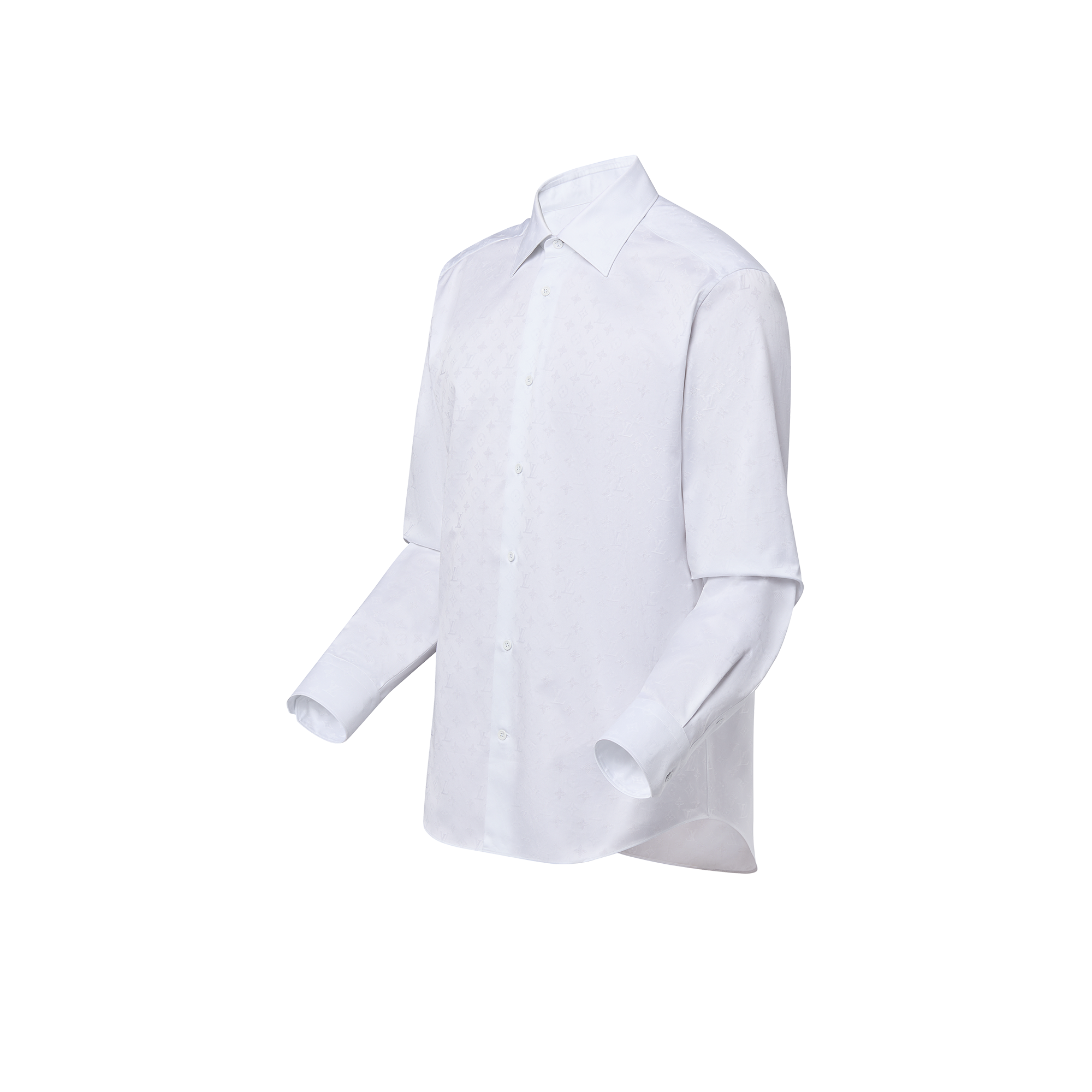 เสื้อเชิ้ตแขนยาวผ้าคอตตอนลาย Monogram  in ผู้ชาย