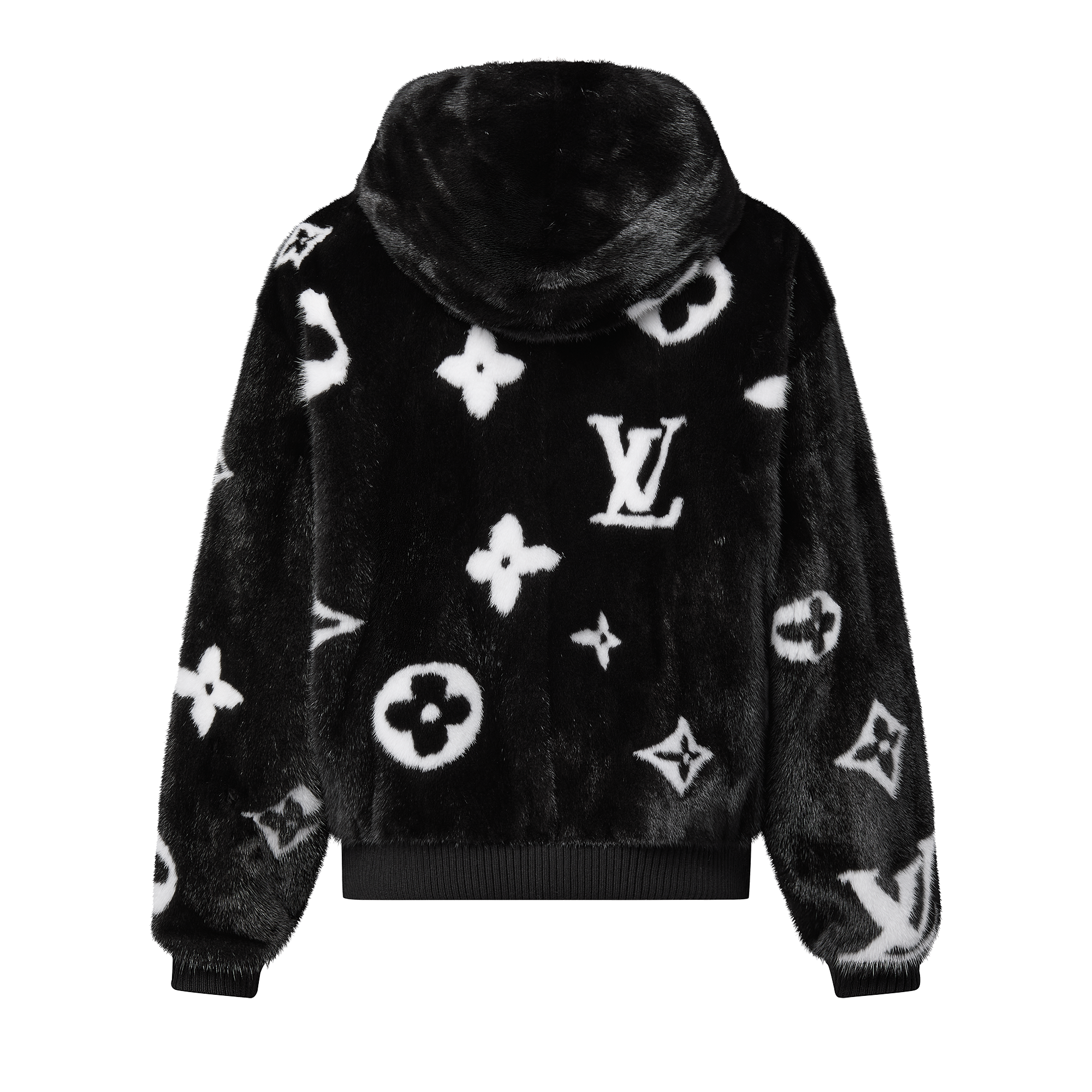 เสื้อฮู้ดขนเฟอร์ซิปหน้าลาย Monogram  in ผู้ชาย
