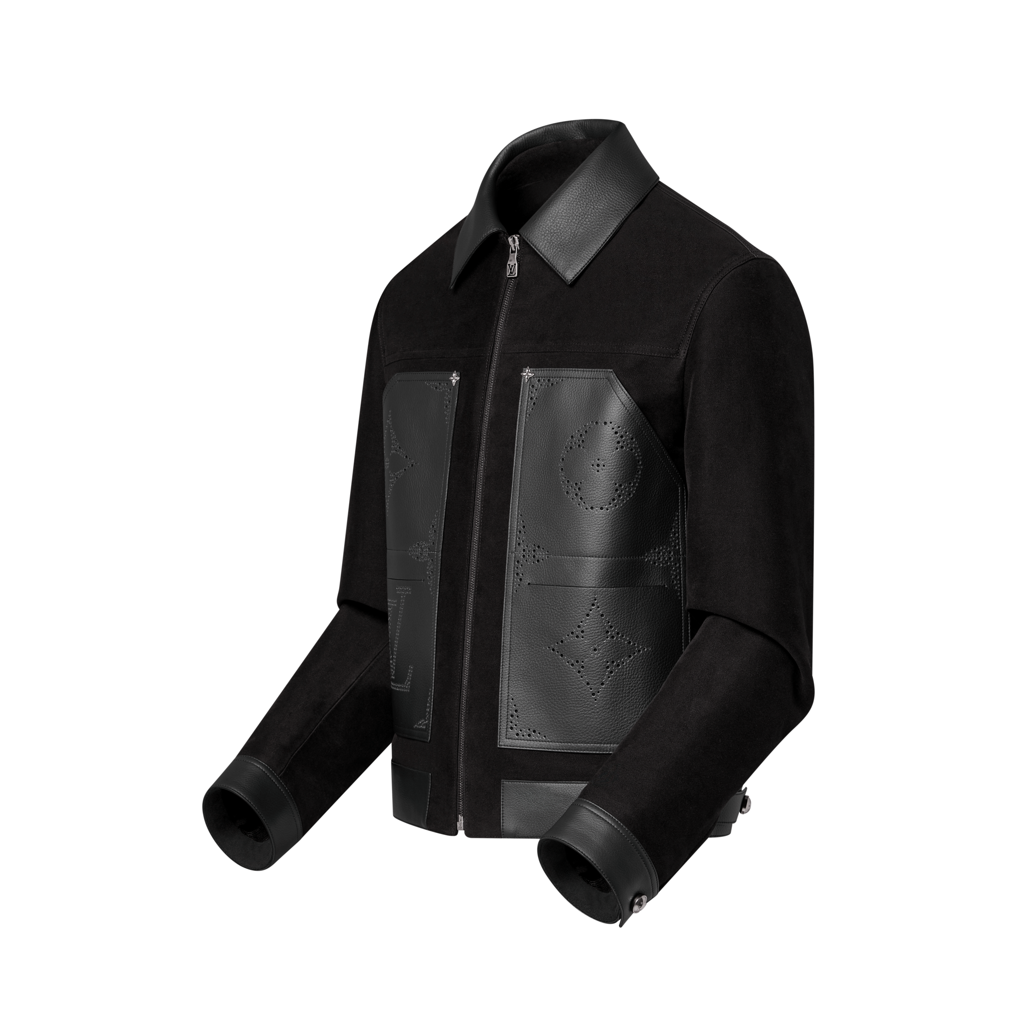 เสื้อแจ็คเก็ตบลูซงสไตล์ Workwear หนังผสมลาย Monogram  in ผู้ชาย