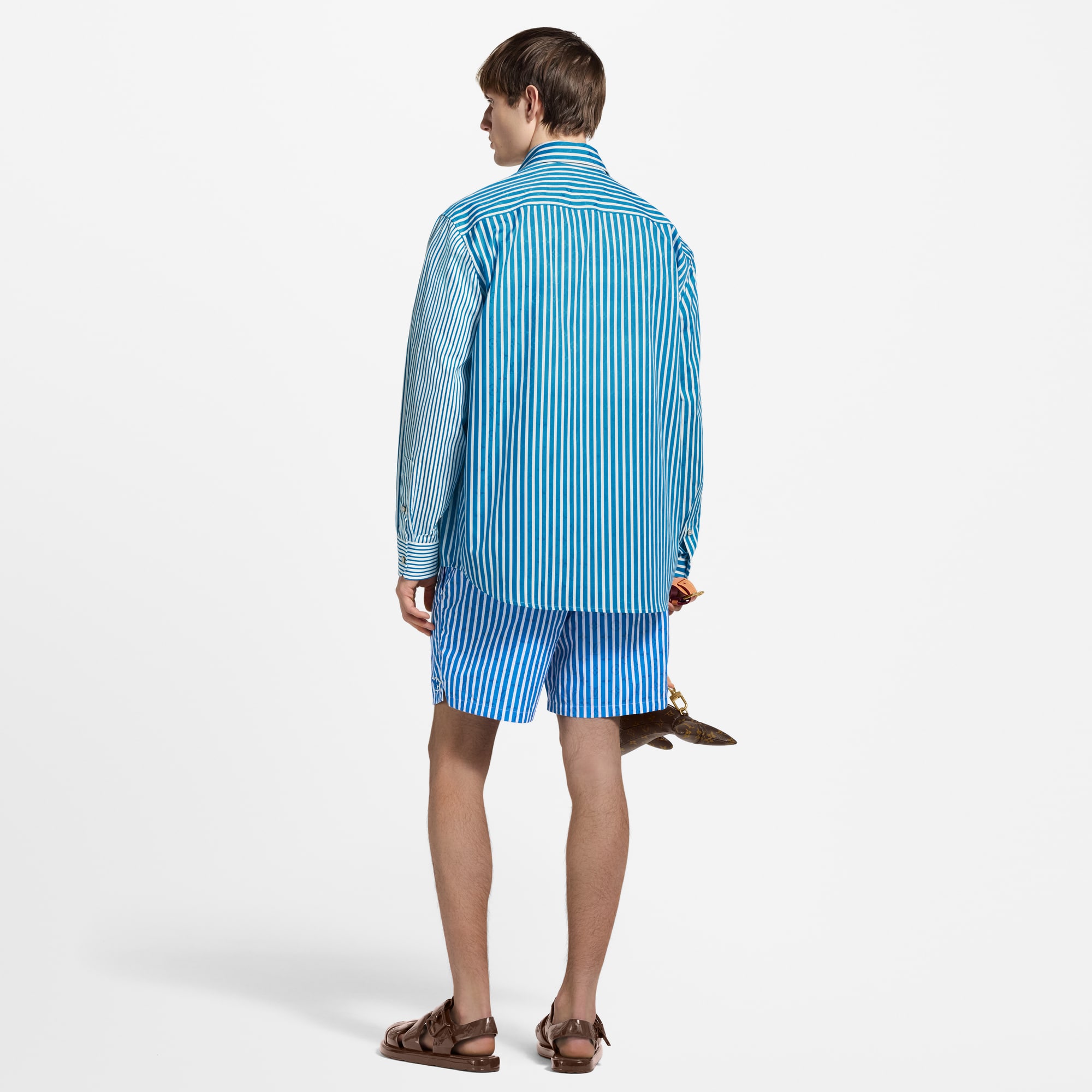 เสื้อเชิ้ตลาย Monogram Striped สไตล์แพตช์เวิร์ก  in ผู้ชาย