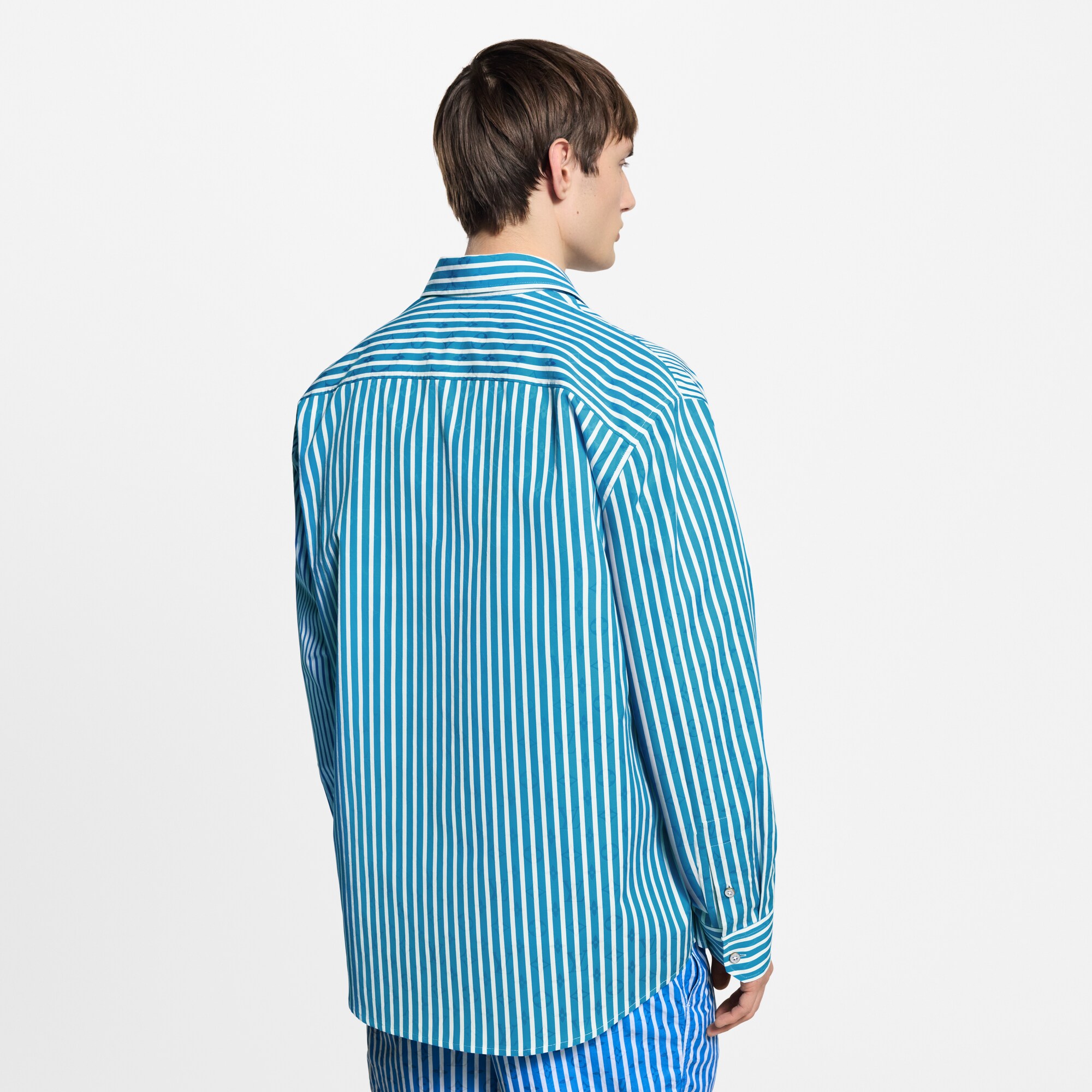 เสื้อเชิ้ตลาย Monogram Striped สไตล์แพตช์เวิร์ก  in ผู้ชาย