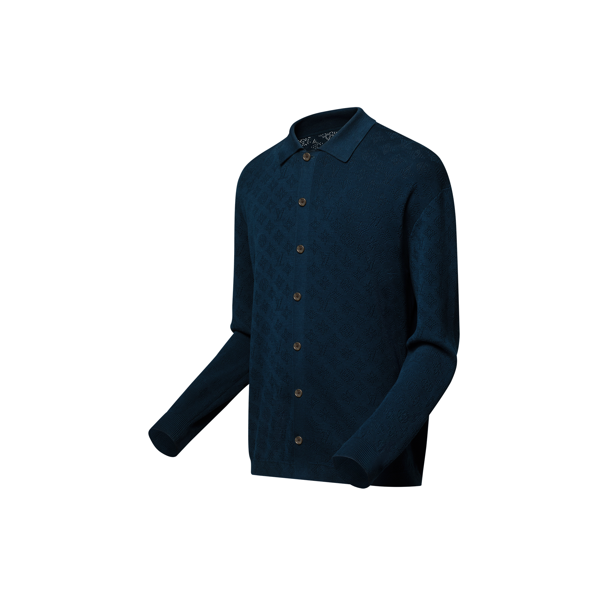 เสื้อโอเวอร์เชิ้ตผ้าคอตตอนลาย Monogram Pointelle  in ผู้ชาย