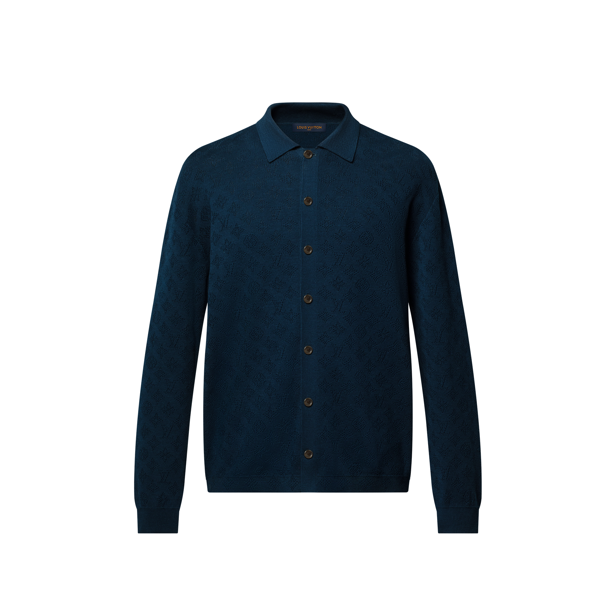 เสื้อโอเวอร์เชิ้ตผ้าคอตตอนลาย Monogram Pointelle  in ผู้ชาย