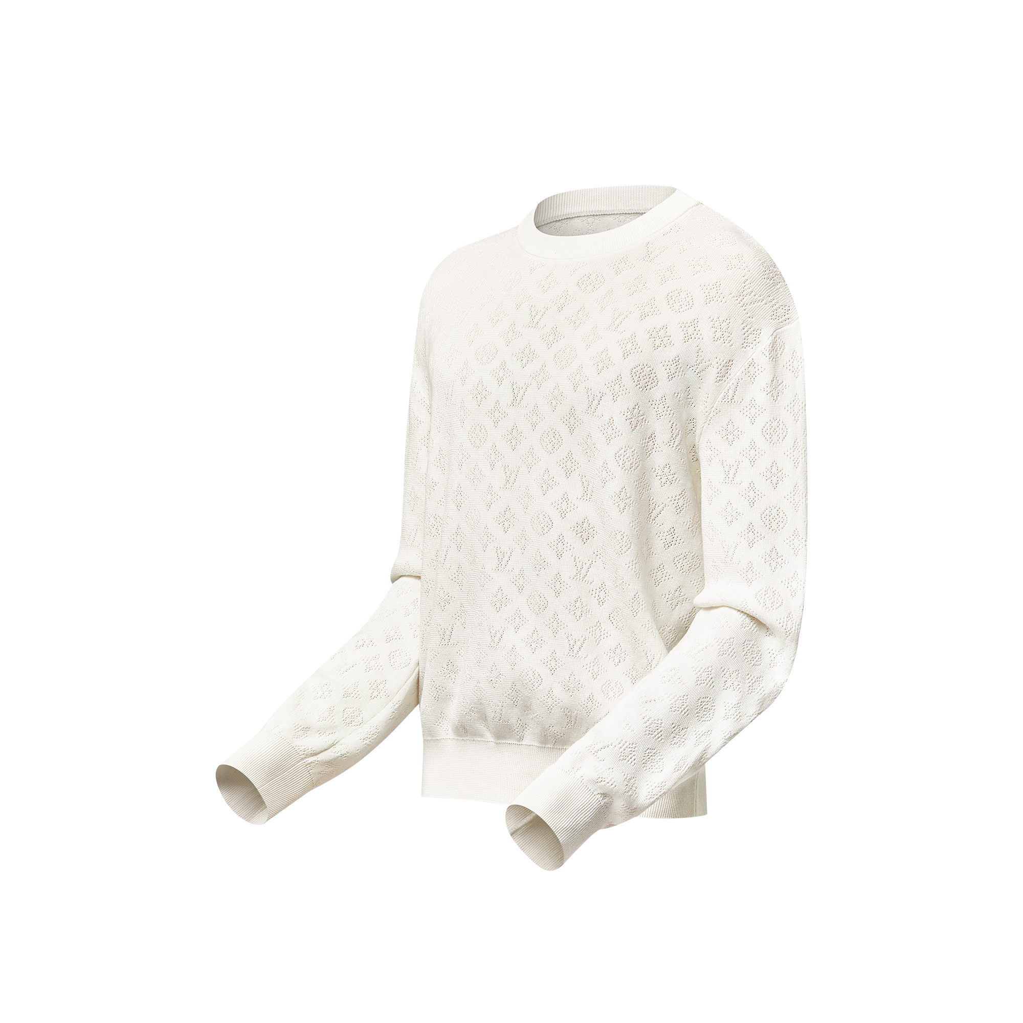 เสื้อพูลโอเวอร์ผ้าคอตตอนลาย Monogram Pointelle  in ผู้ชาย