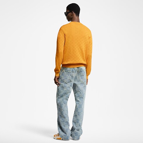 เสื้อพูลโอเวอร์ผ้าคอตตอนลาย Monogram Pointelle in ผู้ชาย's เสื้อผ้า เสื้อผ้าสำหรับผู้ชาย collections by Louis Vuitton (การย่อ/ขยายผลิตภัณฑ์)