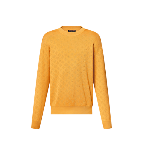 เสื้อพูลโอเวอร์ผ้าคอตตอนลาย Monogram Pointelle in ผู้ชาย's เสื้อผ้า เสื้อผ้าสำหรับผู้ชาย collections by Louis Vuitton (การย่อ/ขยายผลิตภัณฑ์)