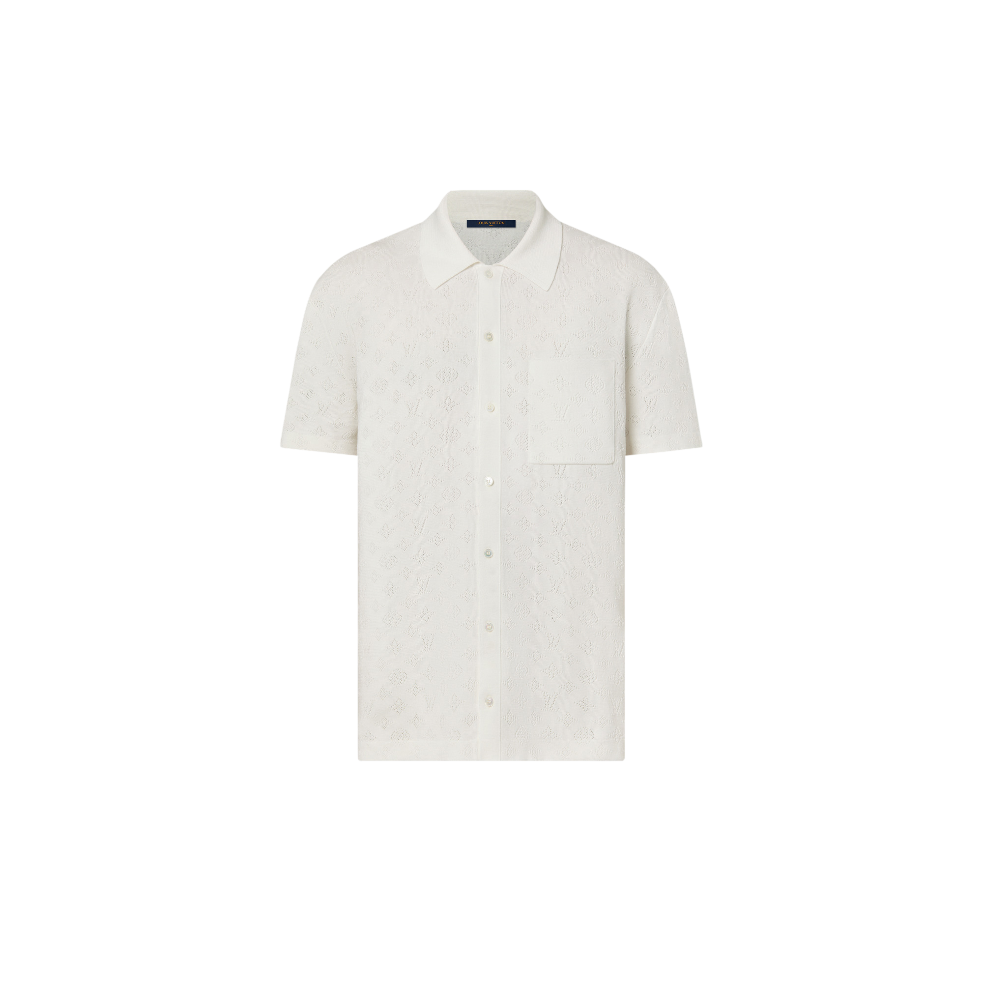 เสื้อเชิ้ตแขนสั้นผ้า Pointelle ลาย Monogram  in ผู้ชาย