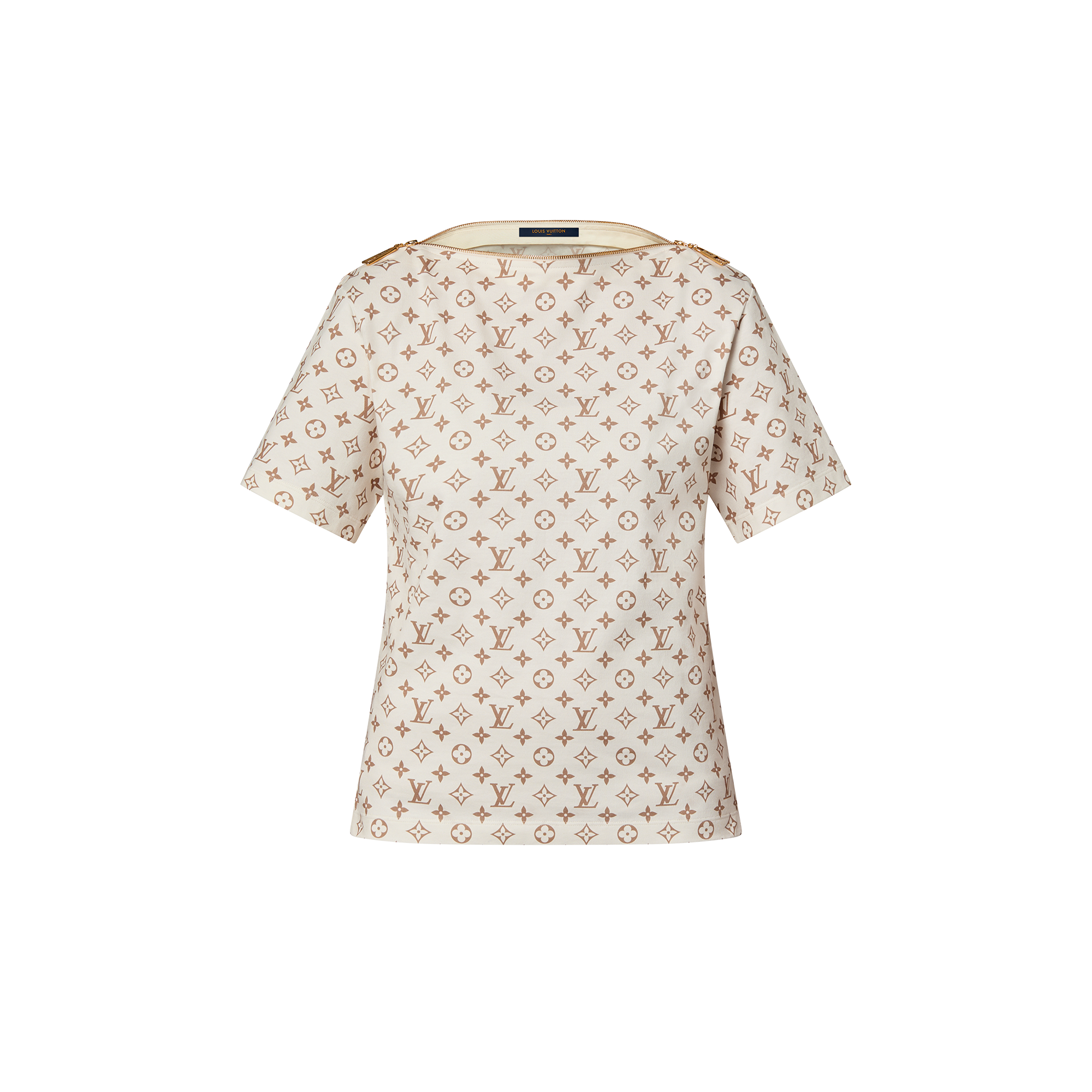เสื้อยืดคอปาดพิมพ์ลาย Monogram  in ผู้หญิง
