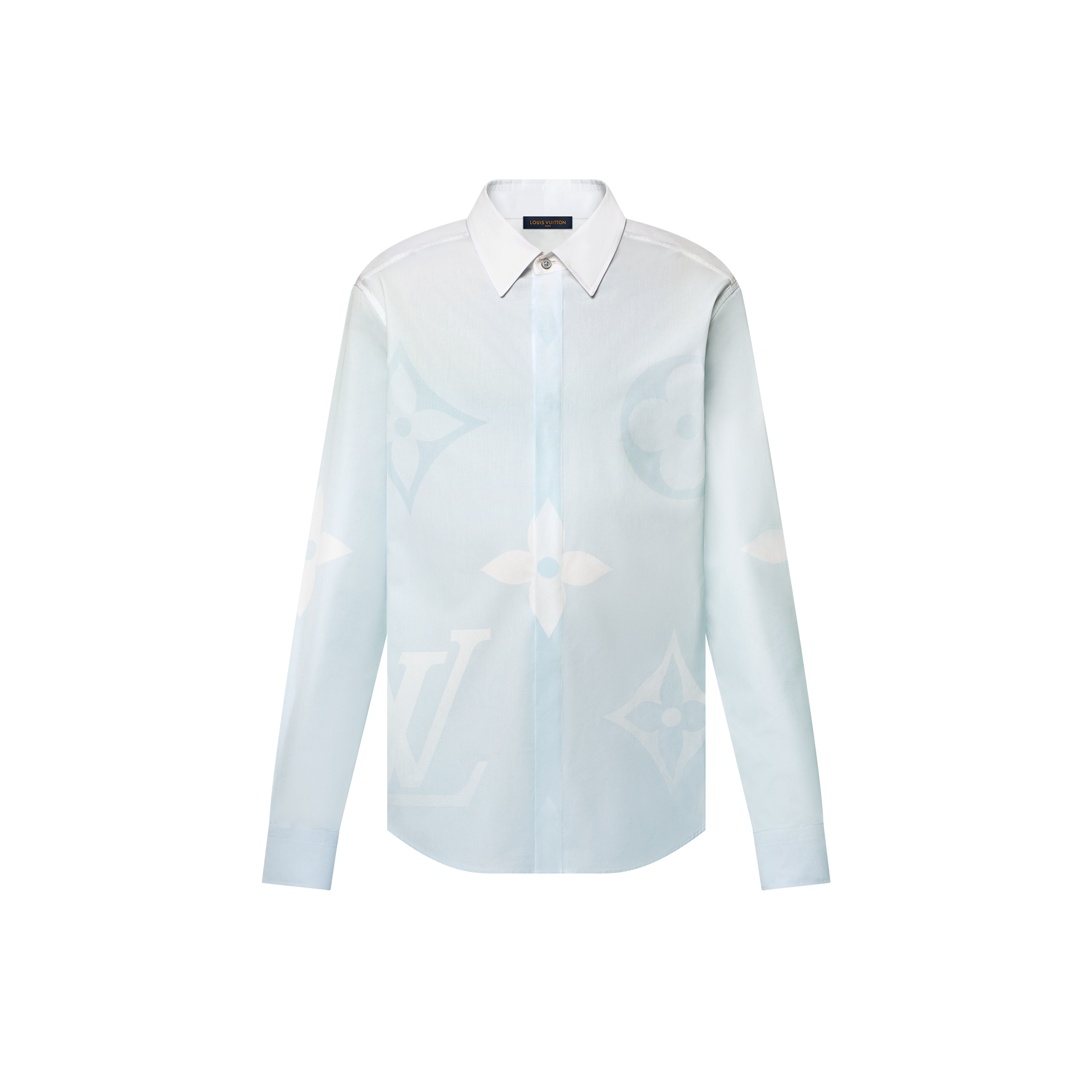 เสื้อเชิ้ตแขนยาวผ้าคอตตอนป๊อปลินพิมพ์ลาย Monogram  in ผู้ชาย