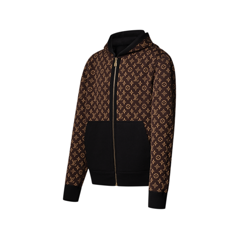 เสื้อแจ็คเก็ตบลูซงผ้านิตมีฮู้ดทอสองด้านลาย Monogram ใส่ได้ทั้งสองด้าน other view