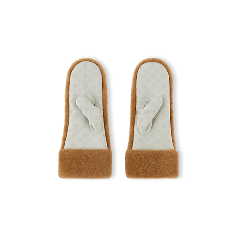 ถุงมือ mittens รุ่น Monogram Shearling . in ผู้หญิง's แอคเซสเซอรี่ หมวกและถุงมือสำหรับผู้หญิง collections by Louis Vuitton (การย่อ/ขยายผลิตภัณฑ์)