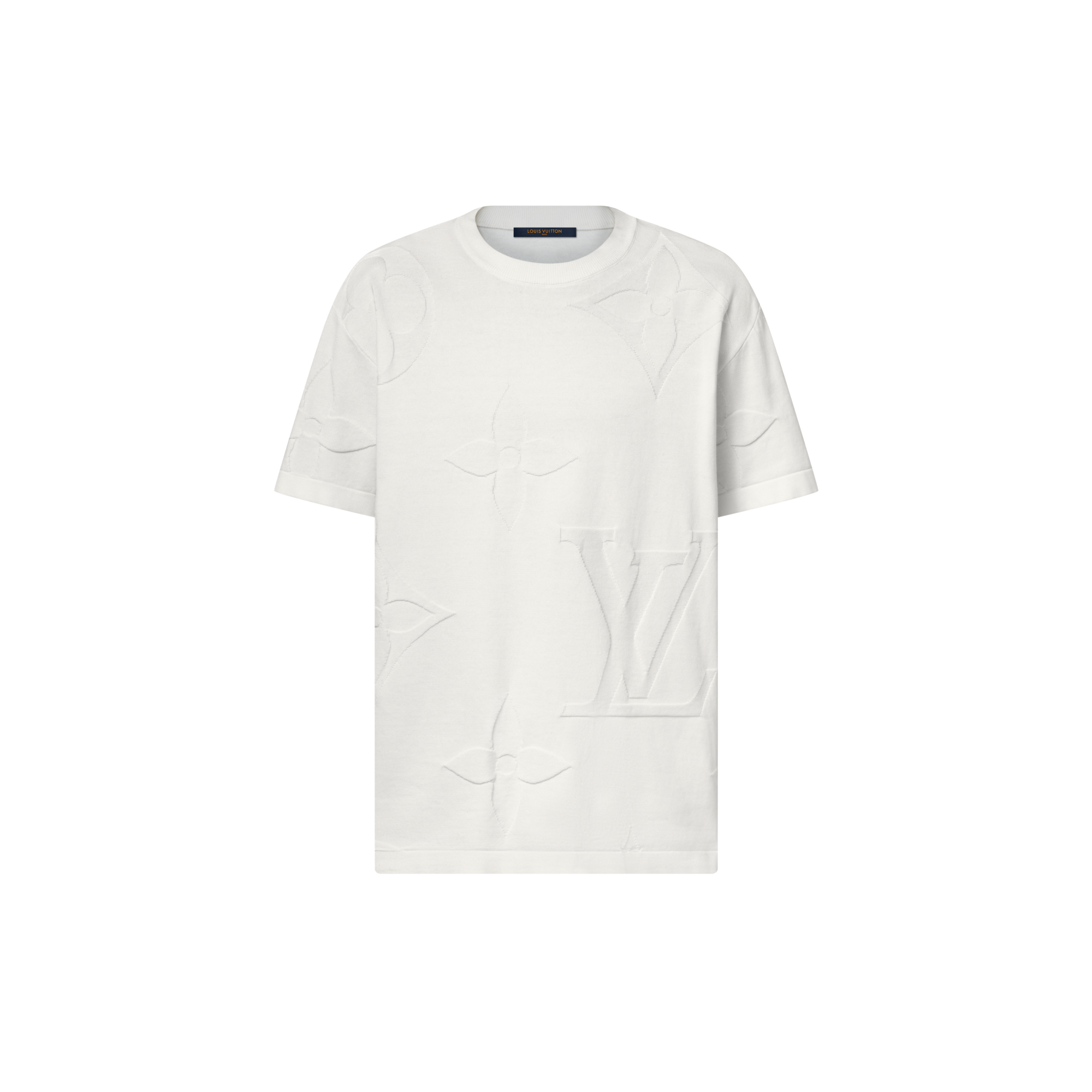 เสื้อคอกลมแขนสั้นผ้าคอตตอนลาย Monogram  in ผู้ชาย