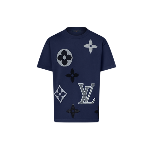 เสื้อคอกลมแขนสั้นผ้านิดลาย Monogram in ผลิตภัณฑ์ใหม่'s สำหรับผู้ชาย LV Ski collections by Louis Vuitton (การย่อ/ขยายผลิตภัณฑ์)