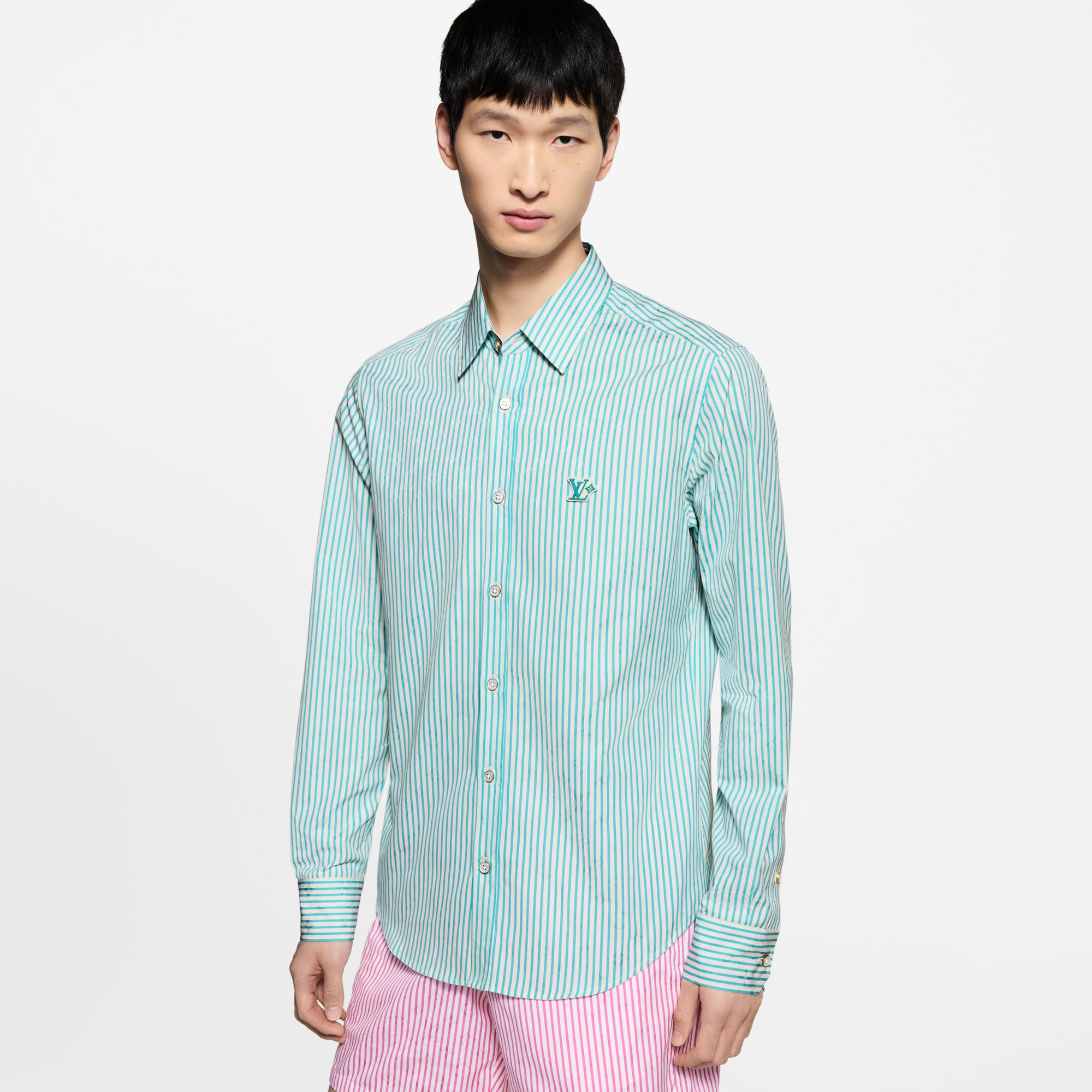 เสื้อเชิ้ตลาย Monogram Striped  in ผู้ชาย