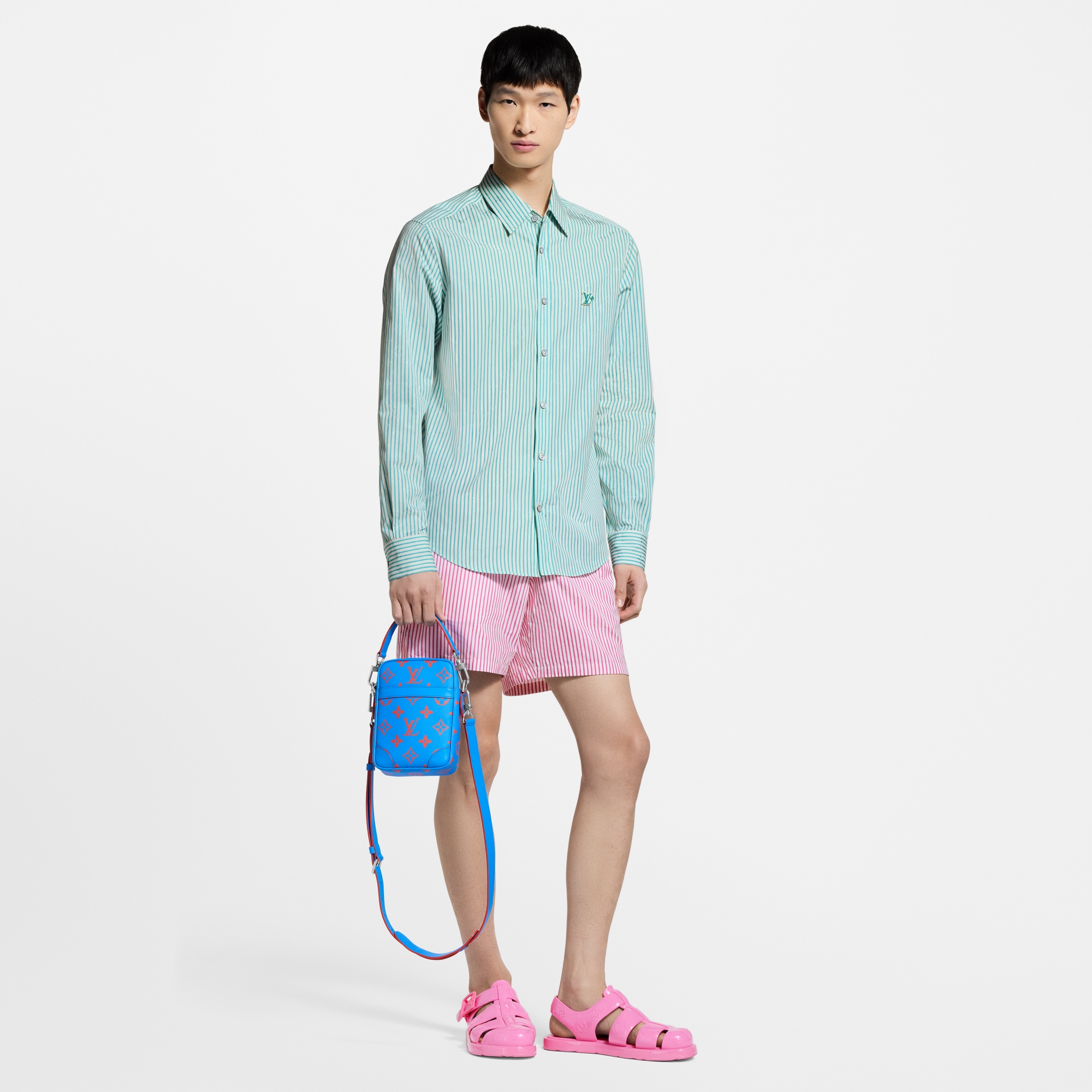 เสื้อเชิ้ตลาย Monogram Striped  in ผู้ชาย