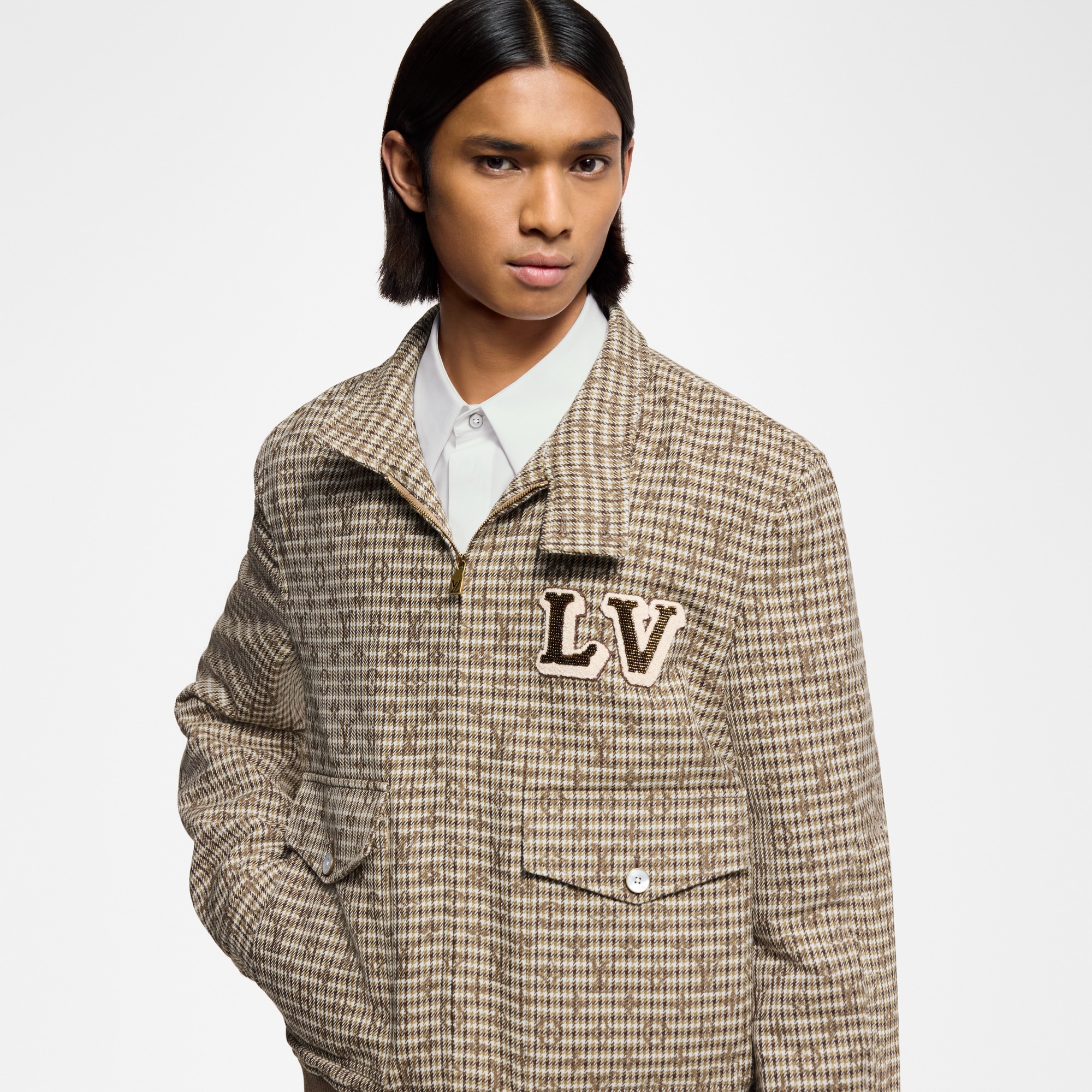 เสื้อแจ็คเก็ตบลูซง Harrington ผ้าวูลลาย Monogram  in ผู้ชาย