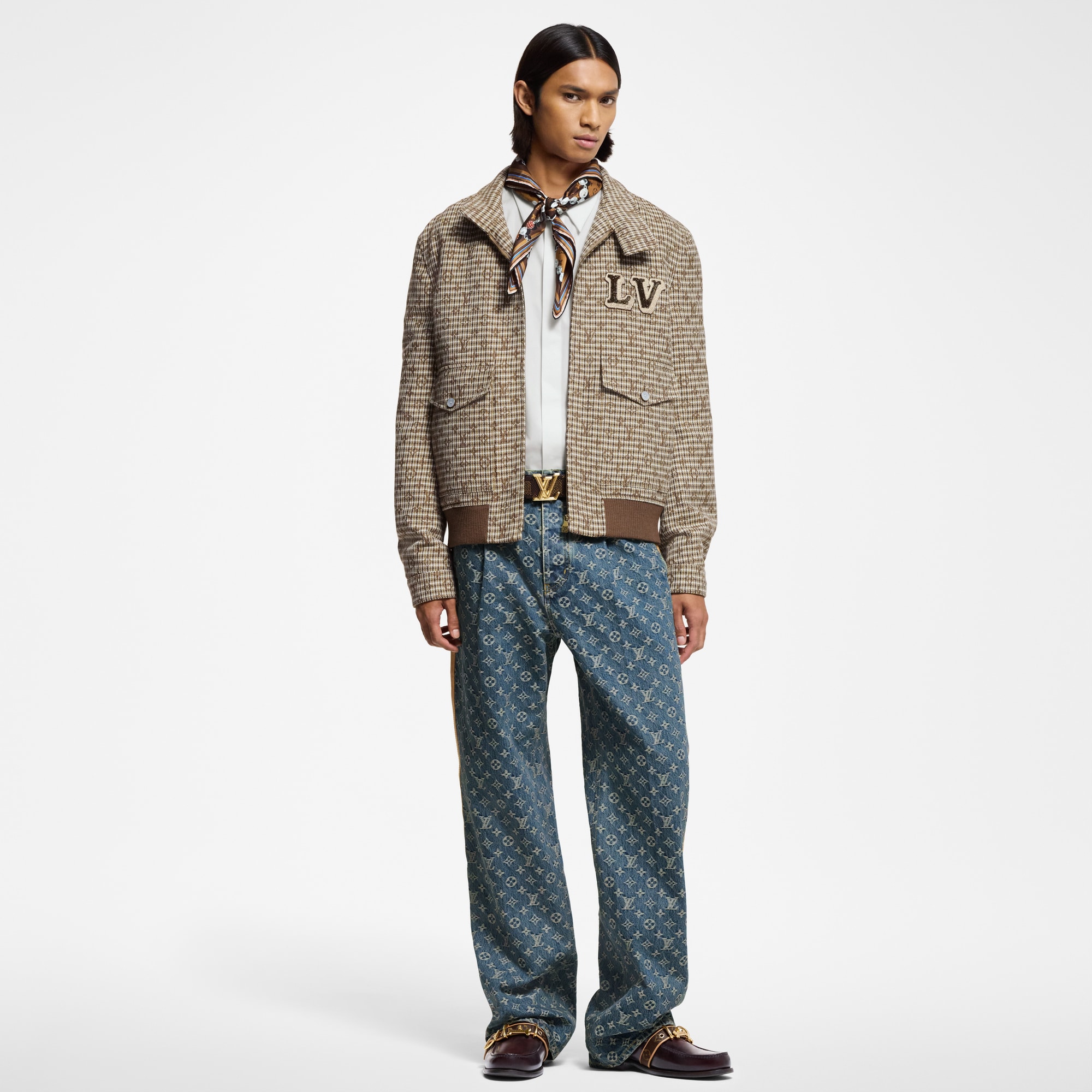 เสื้อแจ็คเก็ตบลูซง Harrington ผ้าวูลลาย Monogram  in ผู้ชาย
