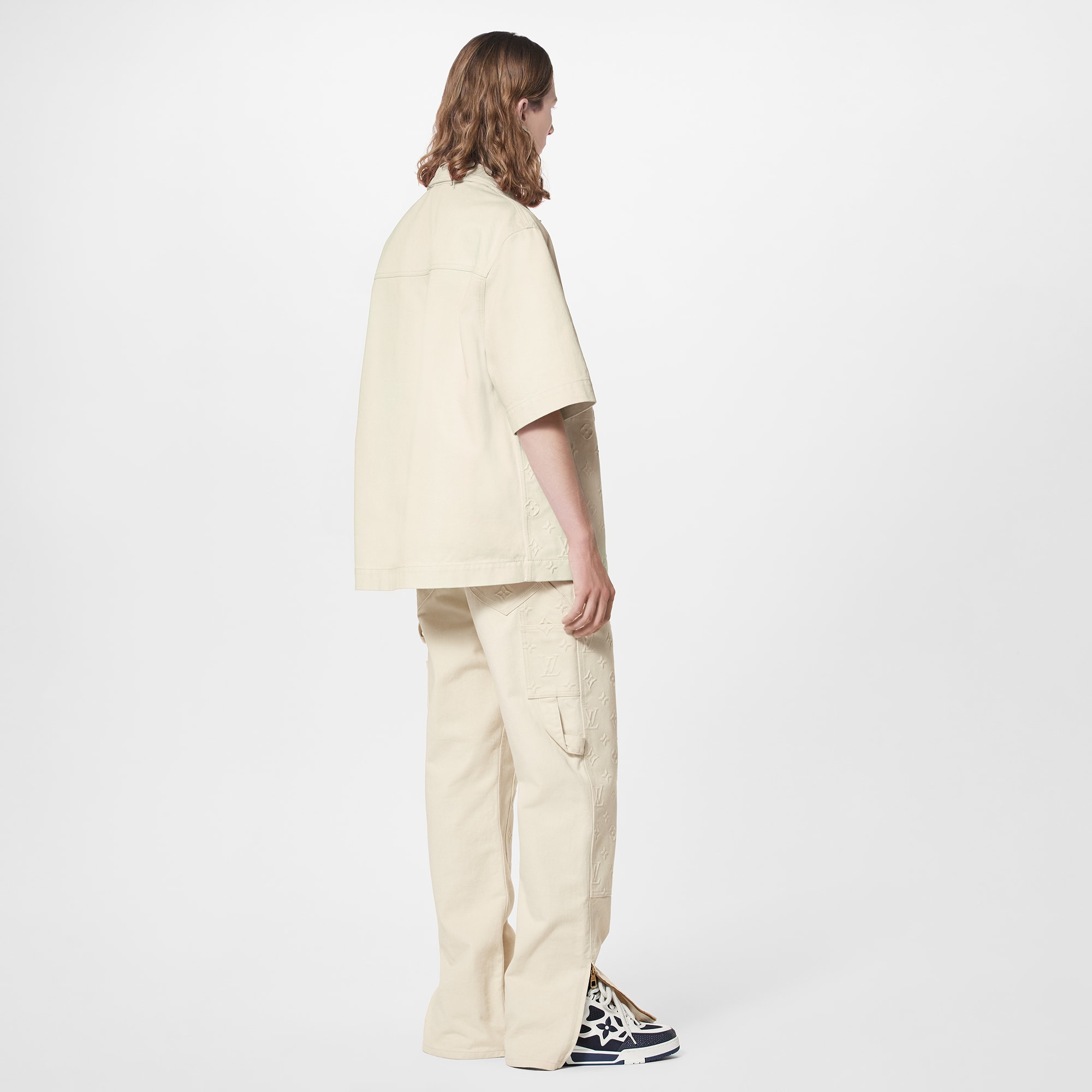 เสื้อเชิ้ตแขนสั้นสไตล์ Workwear ลาย Monogram  in ผู้ชาย