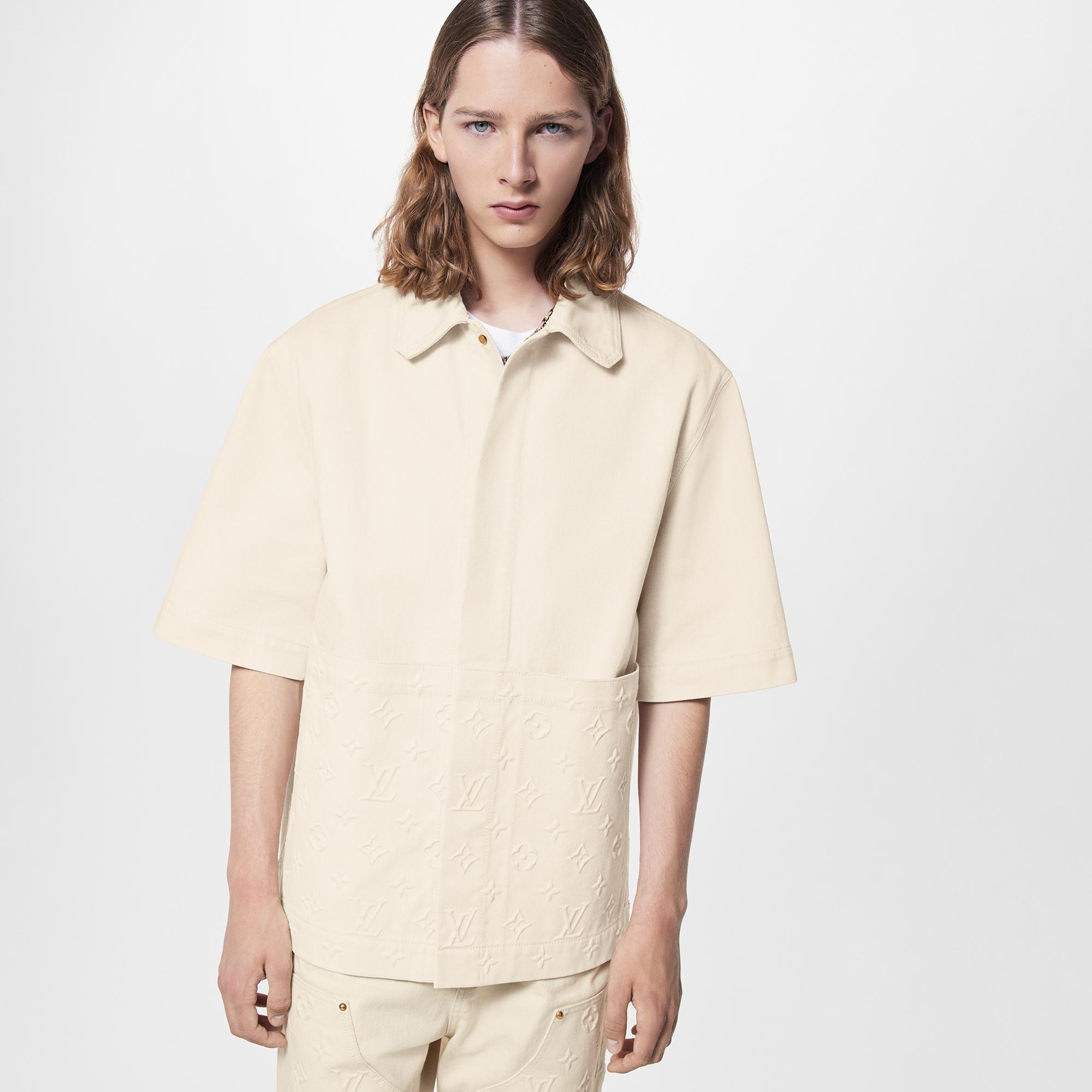 เสื้อเชิ้ตแขนสั้นสไตล์ Workwear ลาย Monogram  in ผู้ชาย