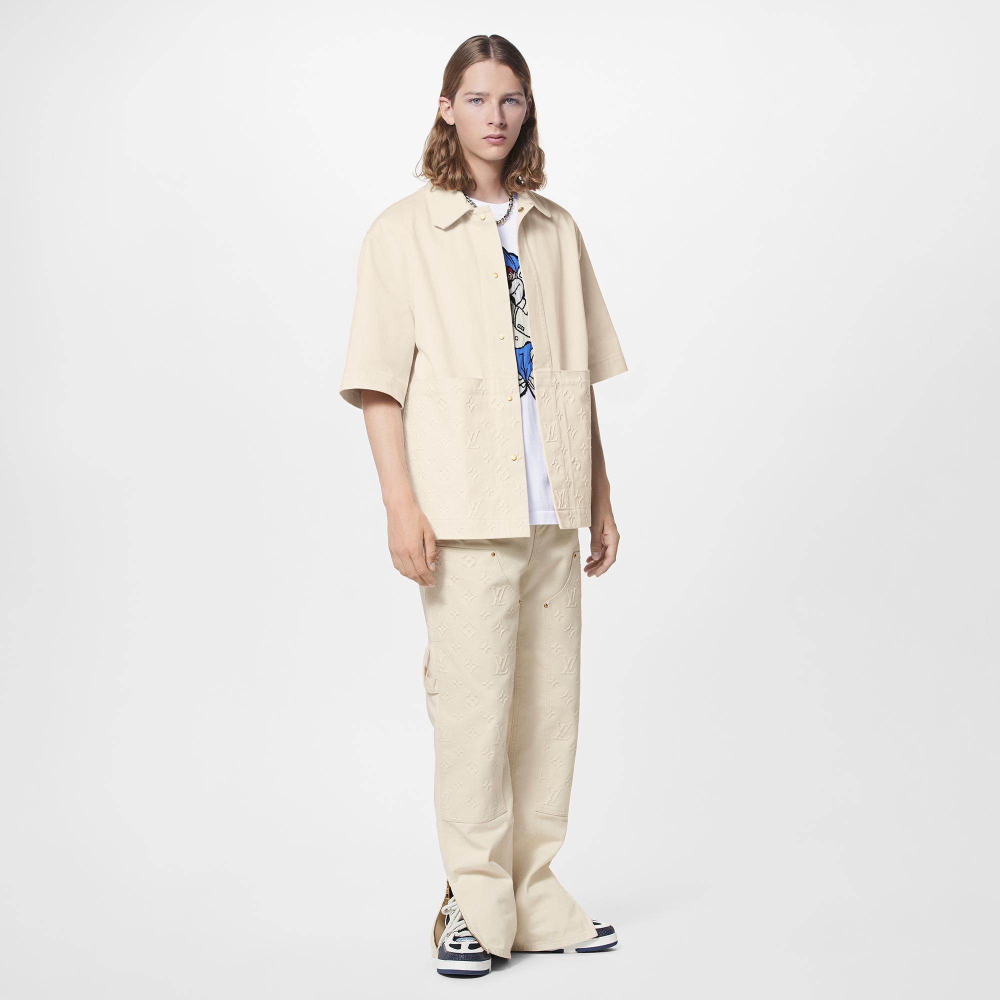 เสื้อเชิ้ตแขนสั้นสไตล์ Workwear ลาย Monogram  in ผู้ชาย
