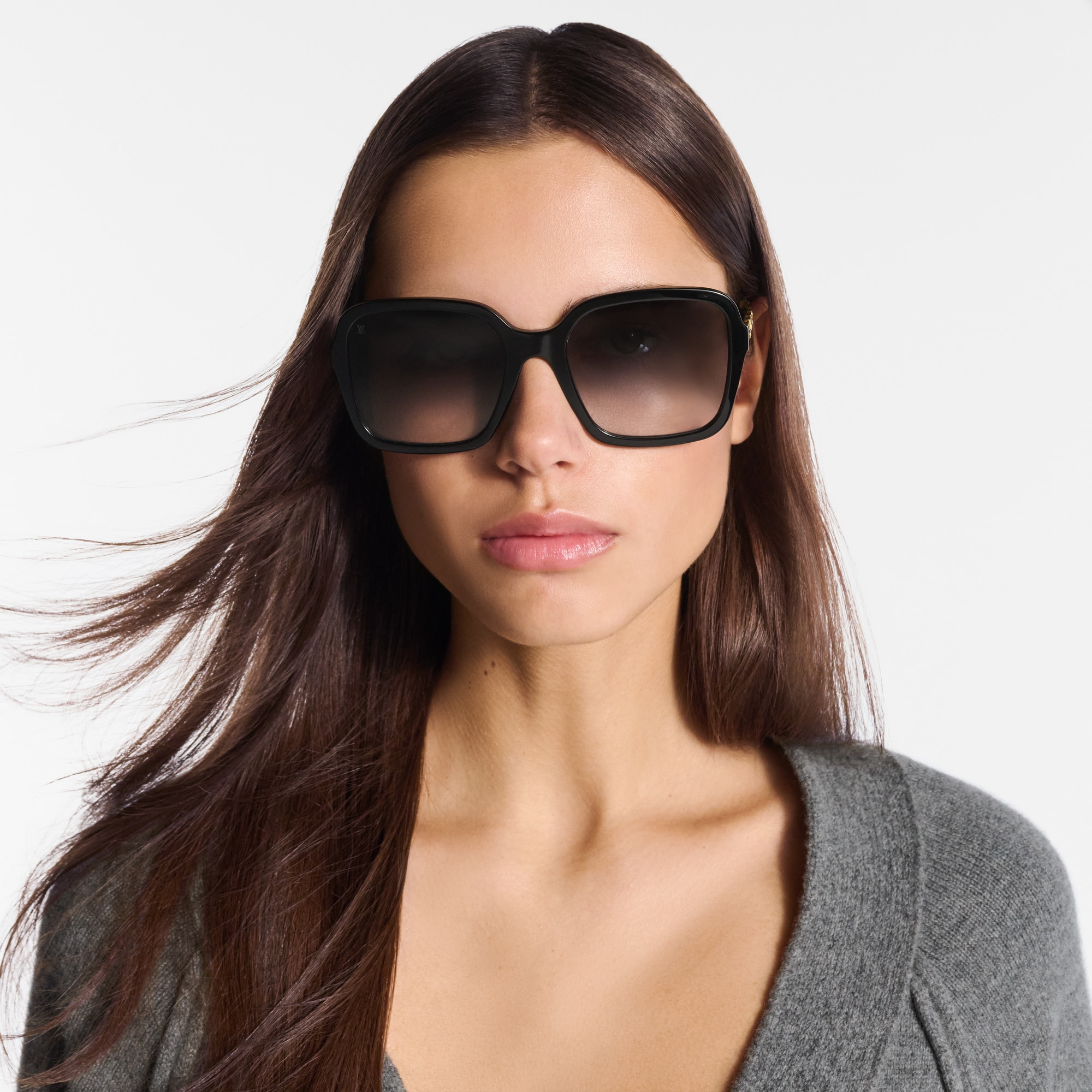 แว่นตากันแดดทรงสี่เหลี่ยมกรอบใหญ่รุ่น My LV Chain Braided . in ผู้หญิง