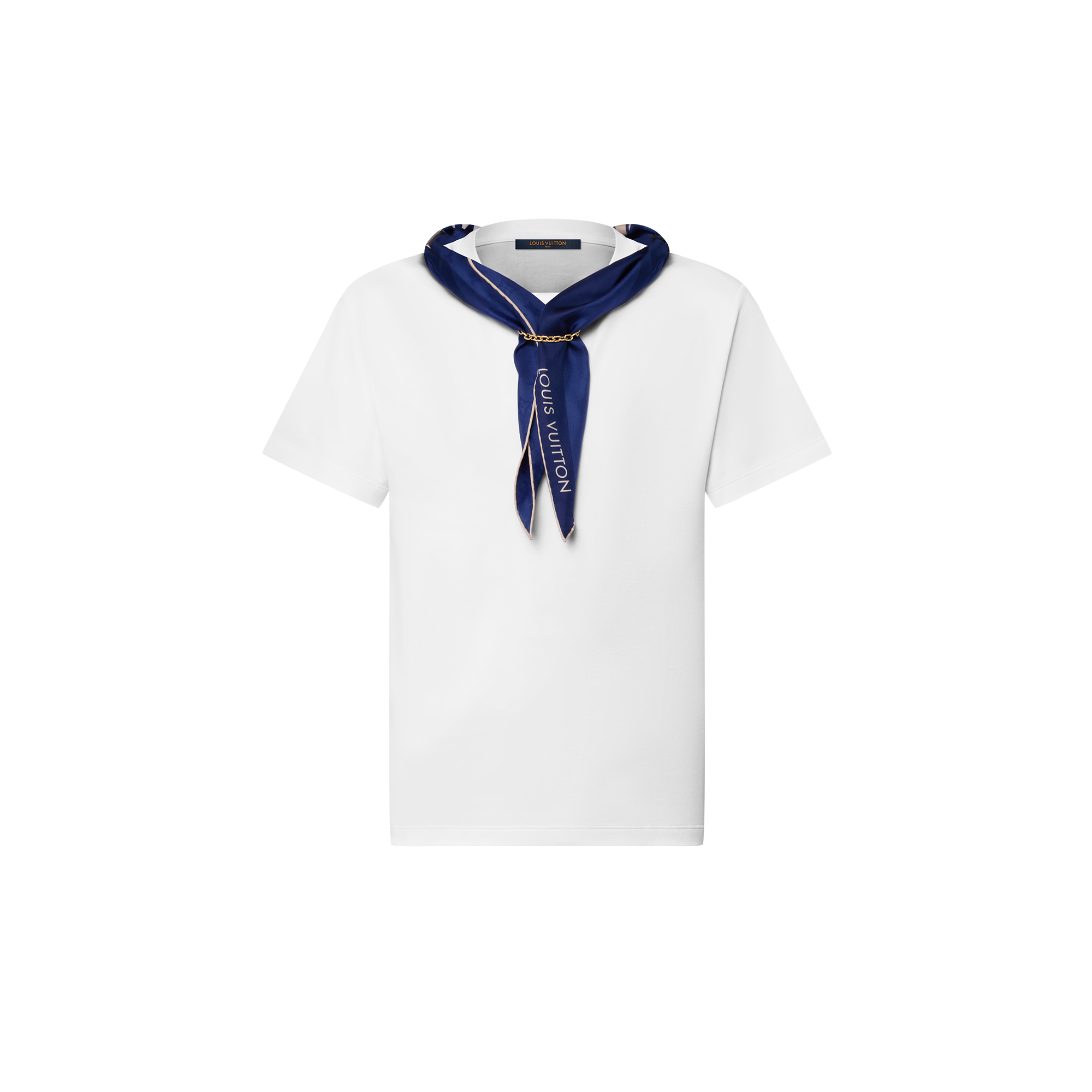 เสื้อยืดแต่งผ้าพันคอสไตล์ Nautical  in ผู้หญิง
