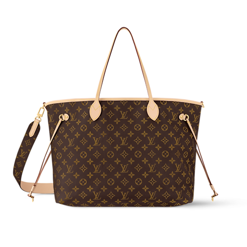 กระเป๋ารุ่น Neverfull Bandoulière Inside Out GM Monogram in กระเป๋าและผลิตภัณฑ์เครื่องหนังขนาดเล็ก's สำหรับผู้หญิง ไอคอนิก collections by Louis Vuitton (การย่อ/ขยายผลิตภัณฑ์)